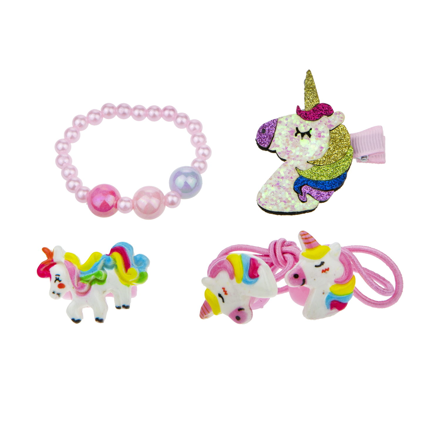 Набор украшений для девочки в шкатулке 1TOY Sweet heart Bijou: колечко, браслет, заколочка, 2 резинки