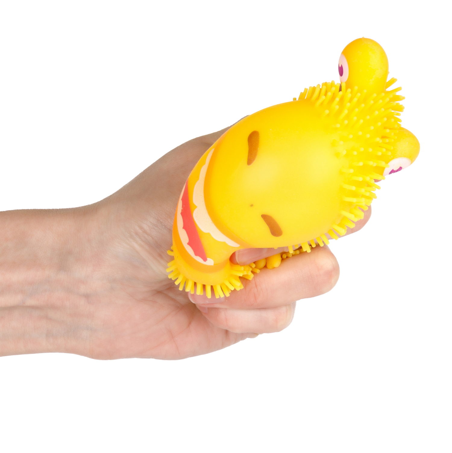 Игрушка-антистресс для рук 1toy Йо-Ёжики, жёлтый "Монстр" 10 см, со светом