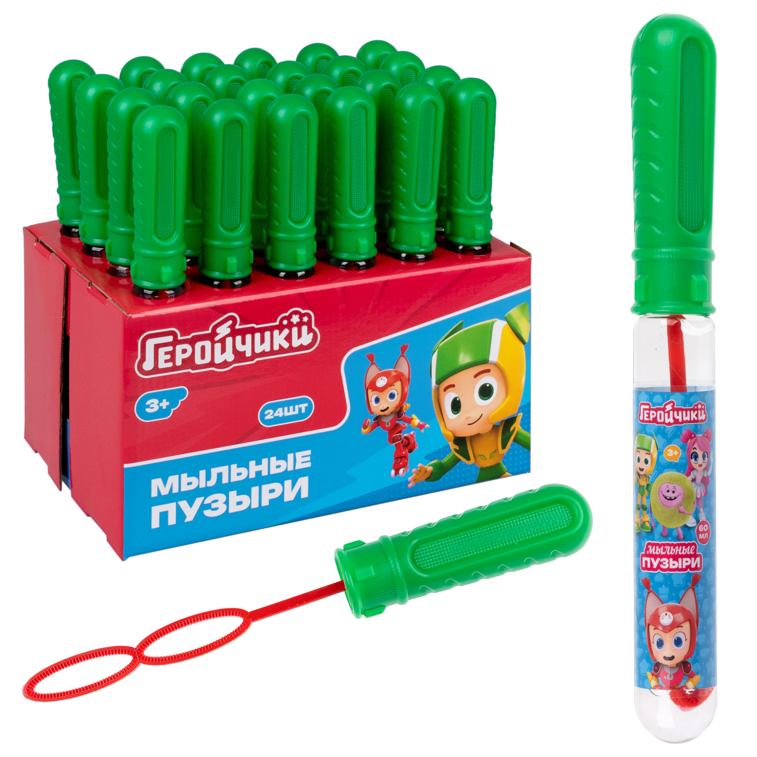 Мыльные пузыри 1TOY Геройчики, 60 мл