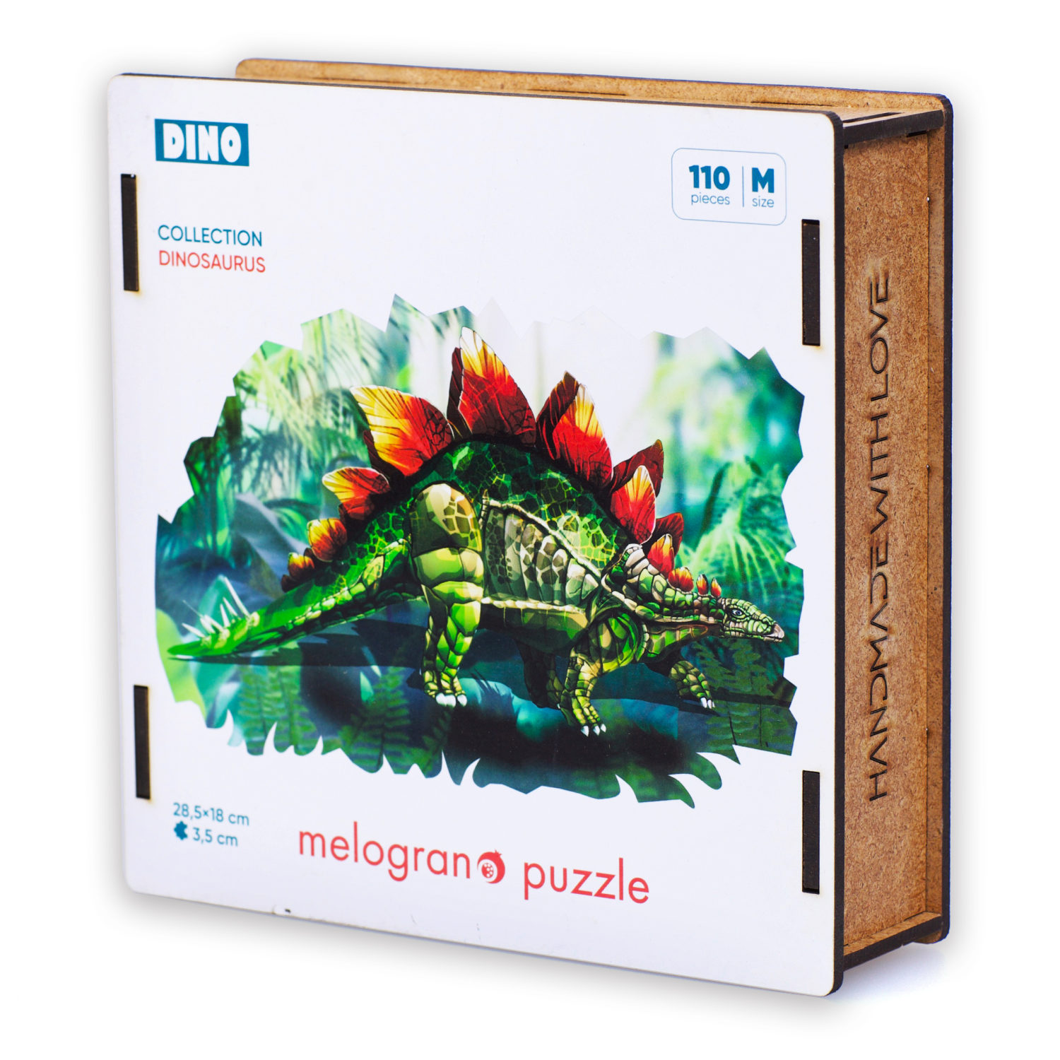 Деревянные пазлы Collection Dinosaurs Динозавр Стегозавр, 110 деталей, 28,5х18 см, 8+