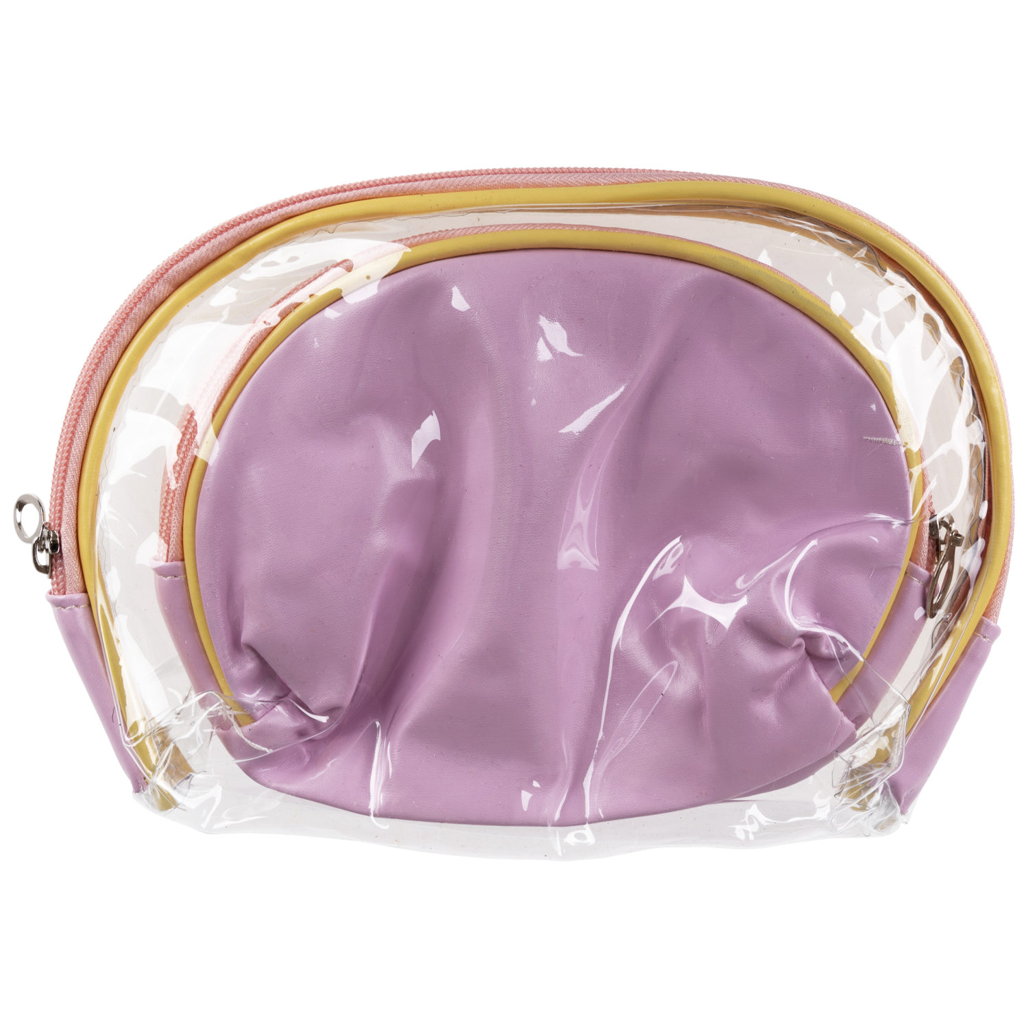 Набор из косметичек 2в1 Lukky Glam Dessert, прозрачная (24*15*8.5 см) и цветная с лого (19*11*8 см)