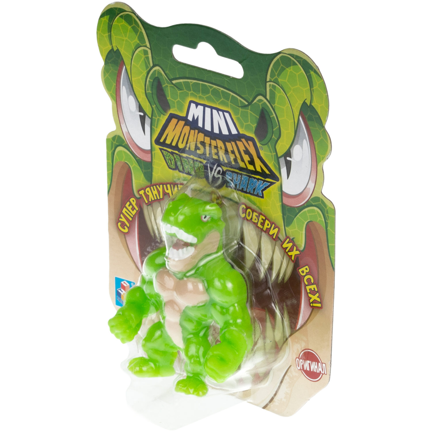 1TOY MONSTER FLEX MINI DINO и SHARK, тянущиеся фигурки, 10 видов в ассортименте