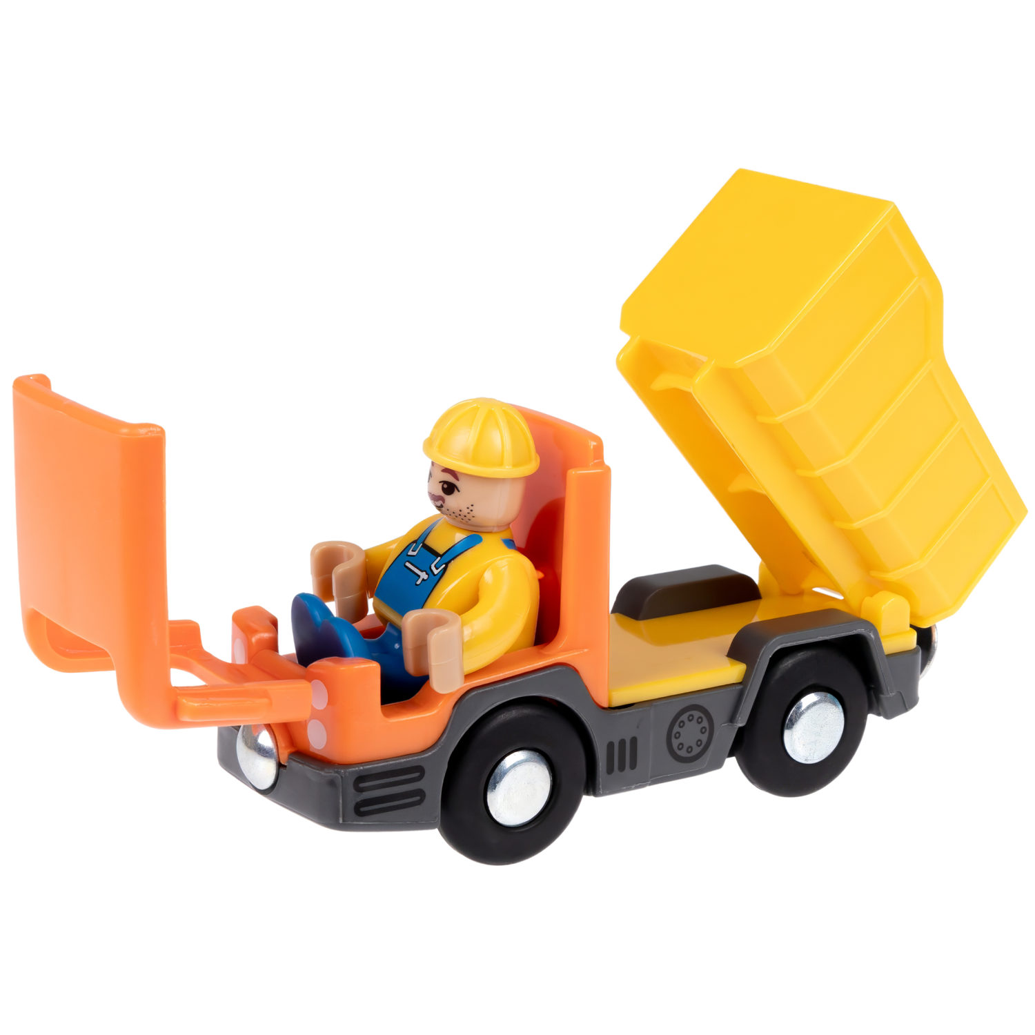 Деревянная железная дорога 1TOY GOODOK в коробке-трансформере, 56 элементов