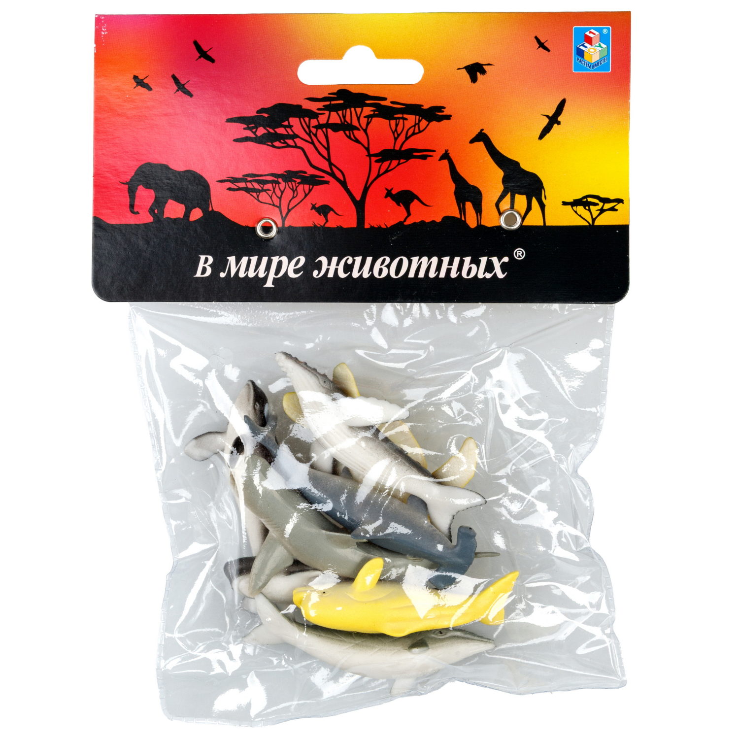 Набор фигурок 1TOY "В мире животных", морские животные океанов, 8 шт., 5 см