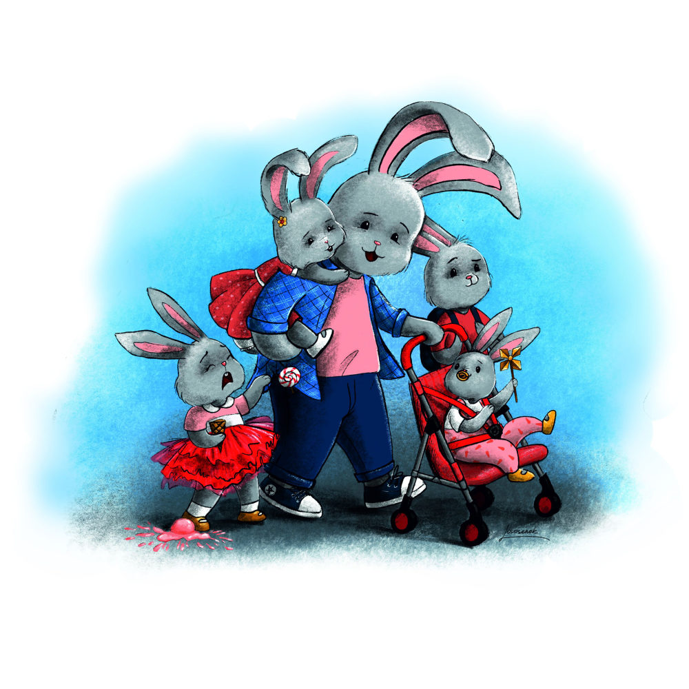 Деревянные пазлы Collection Animation Папочка кролик, 125 деталей, 26,5х20 см