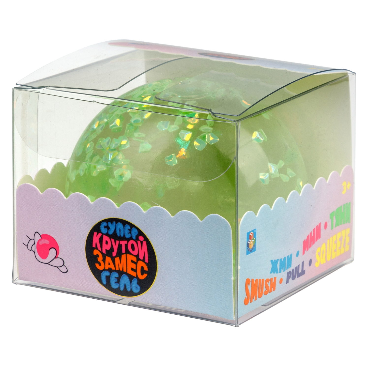 1toy Крутой замес Супергель шар бриллиант 6 цв.в асс.6см, в ПВХ кор., 12шт.в дб.