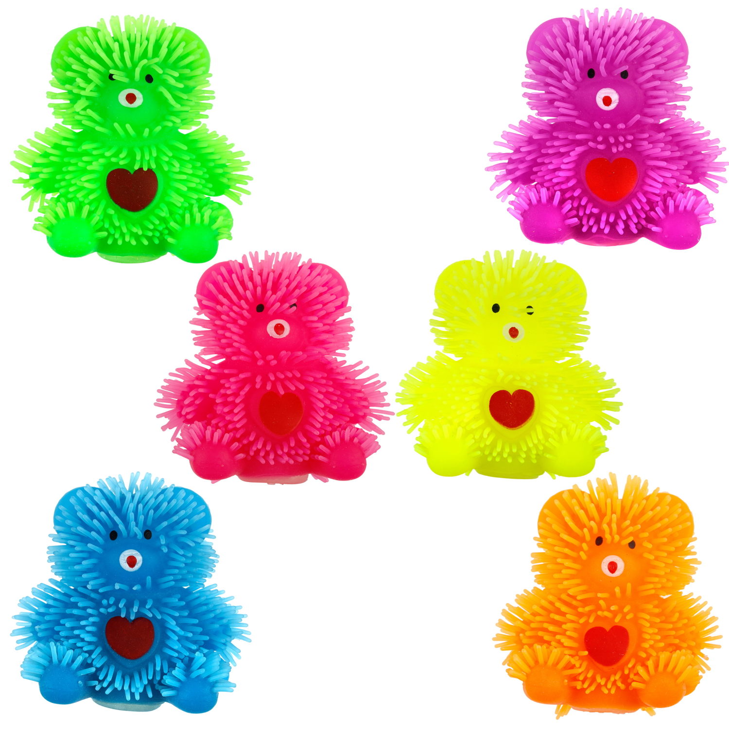 Игрушка-антистресс для рук 1toy Йо-Ёжики, розовый "Медвежонок" 8 см, со светом