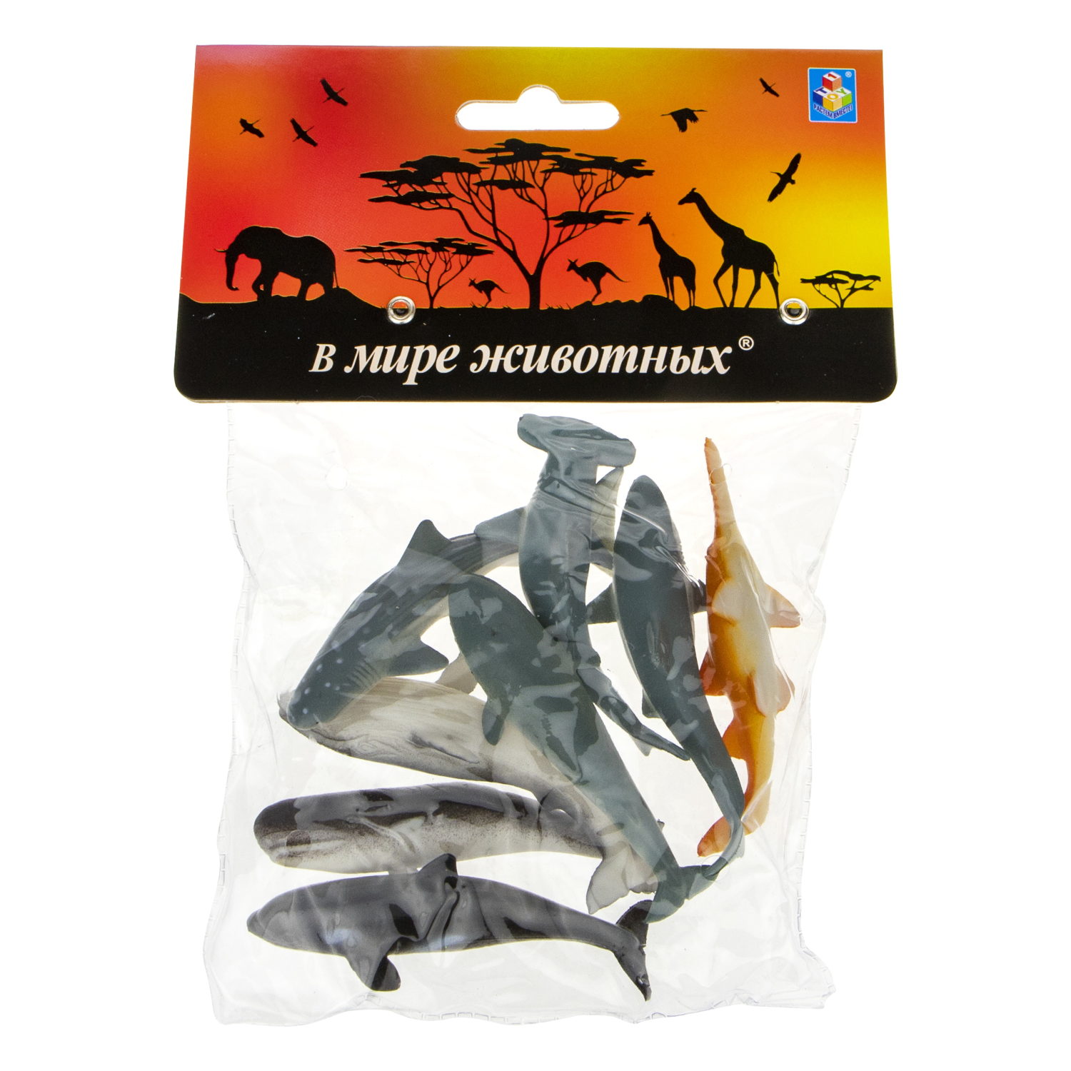 Набор фигурок 1TOY "В мире животных", морские животные океанов, 8 шт., 5 см