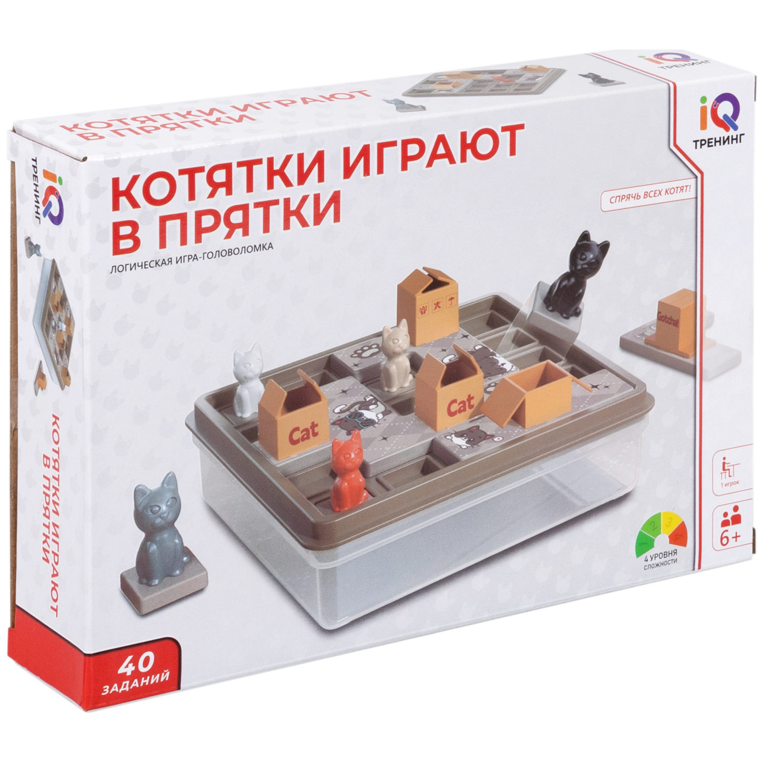 Настольная логическая игра 1TOY IQ ТРЕНИНГ  «Котятки играют в прятки»