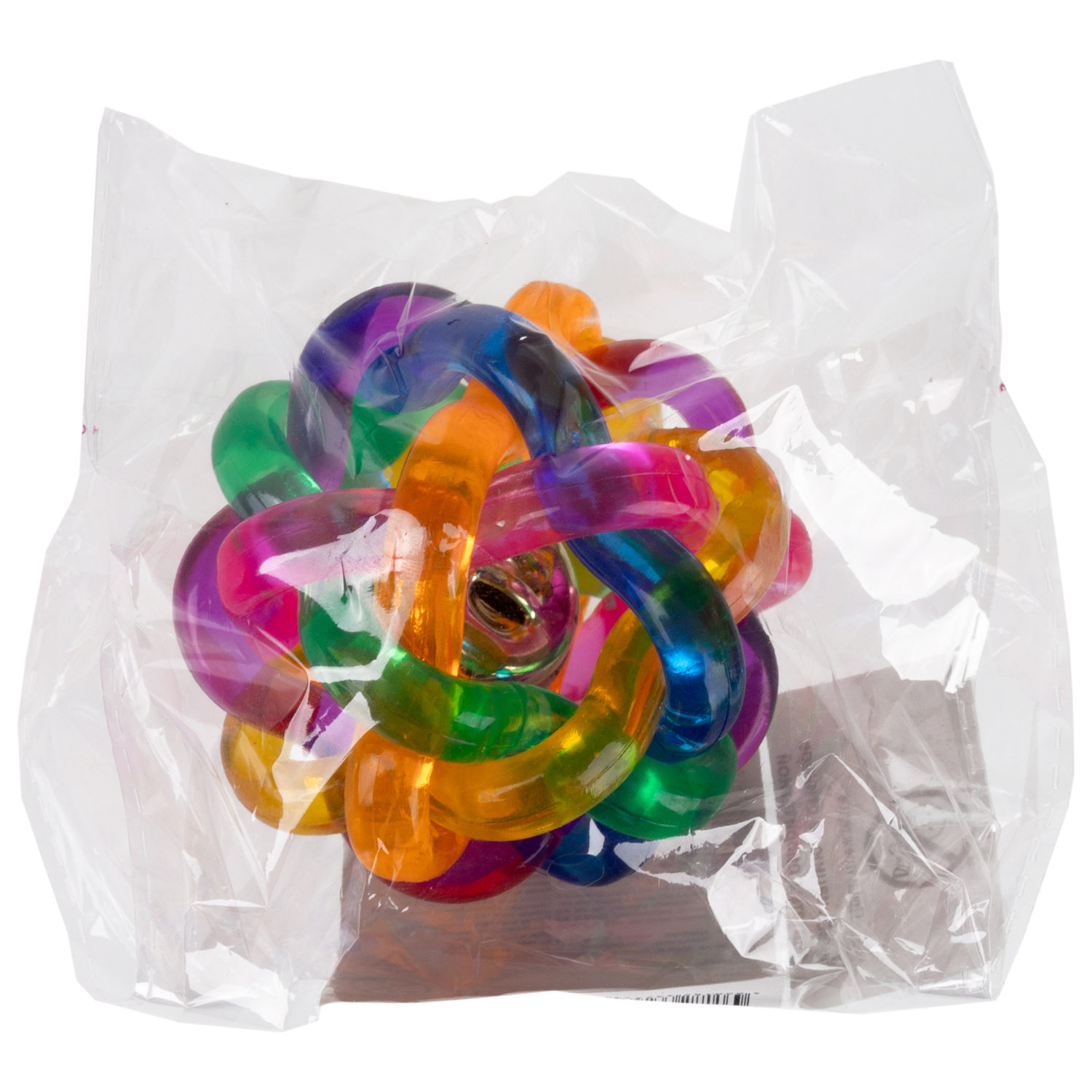 1toy мячик-попрыгун плетенка-спагетти 7 см прозрачный