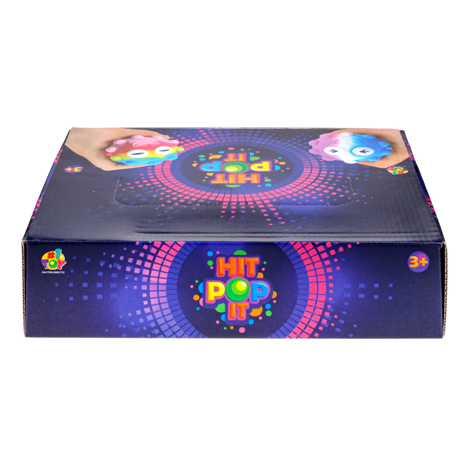 1toy Жмяка Hit Pop It "Смайлик" 7 см, 6 видов, 12 шт. в д/б