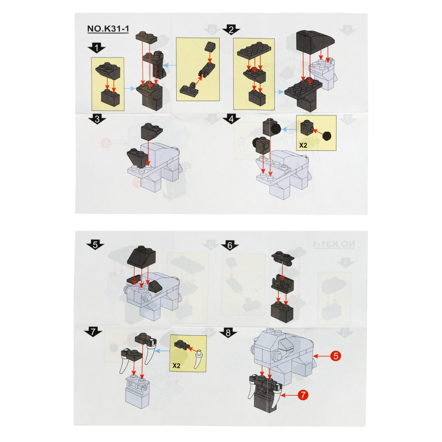Конструктор 1TOY Blockformers "Саванна",  6 видов, из 6 шт. собирается большой буйвол, 1 шт.