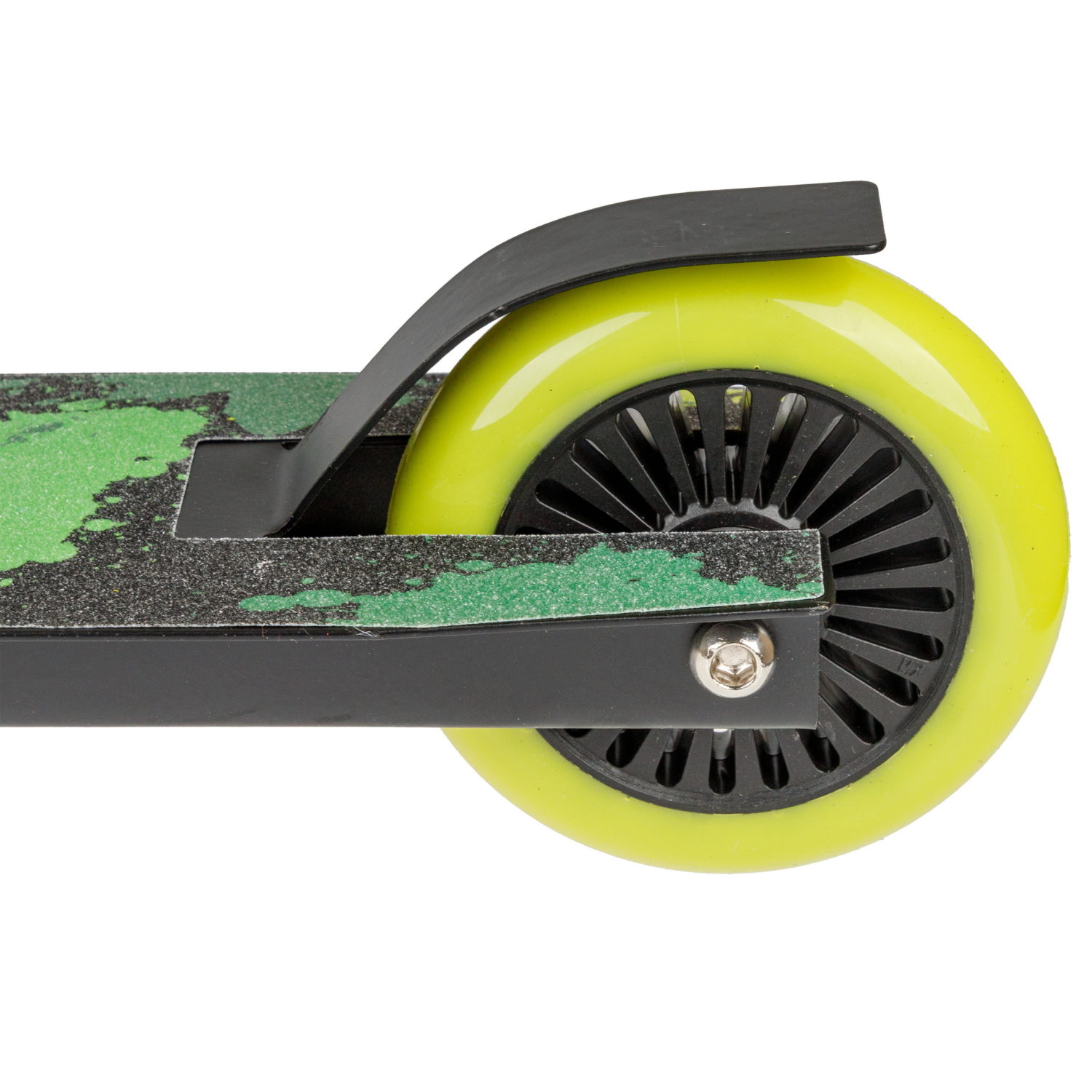 Самокат трюковый Topgear, 2-х кол. PU 2х100 мм, неопреновые грипсы, 48,5*83*64 см,, до 100 кг, черно-зеленый