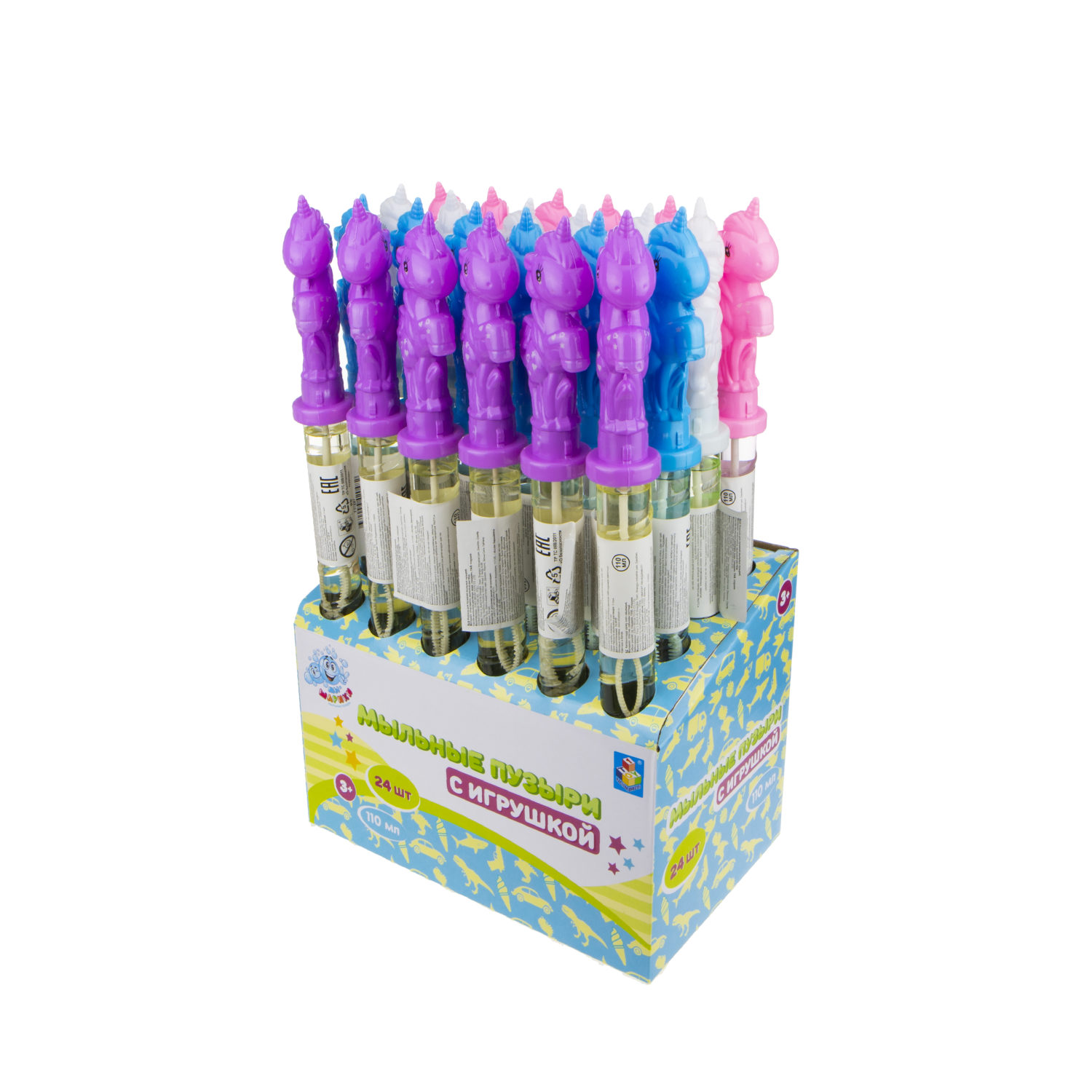 Мыльные пузыри с игрушкой 1TOY "Мы-шарики!" "Единорог" (110 мл.)