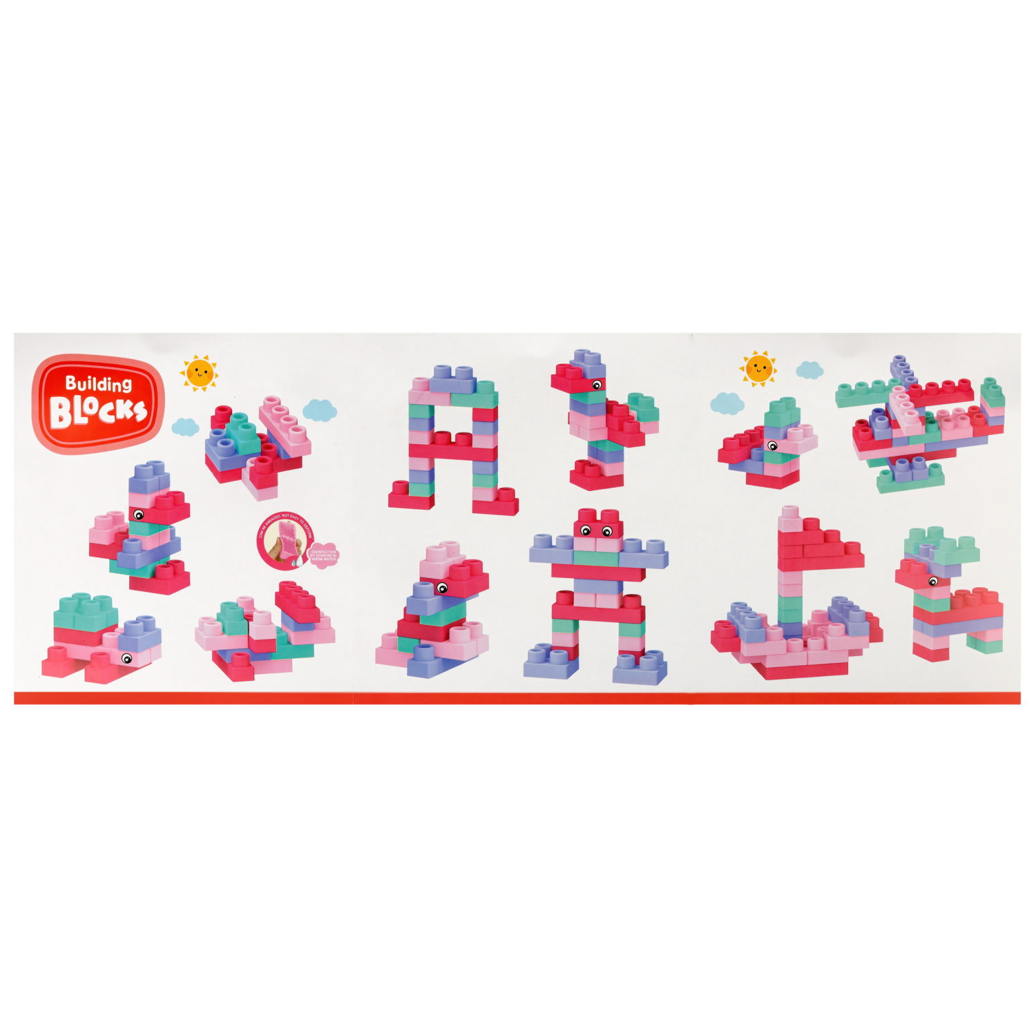 Мягкий конструктор для девочек 1TOY 40 деталей, в контейнере