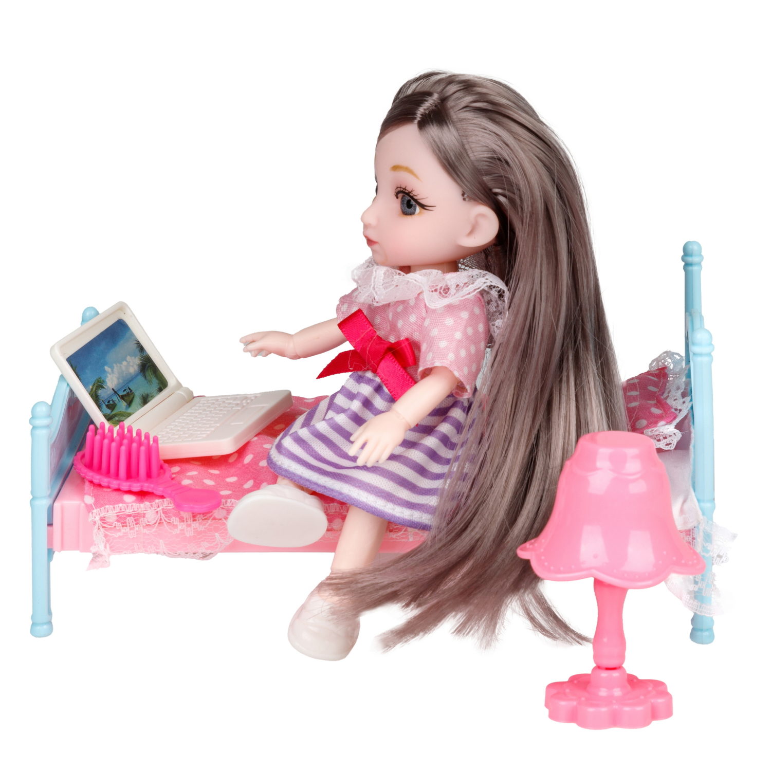 Alisa Kawaii mini, набор "Спальня", кукла 15,2 см