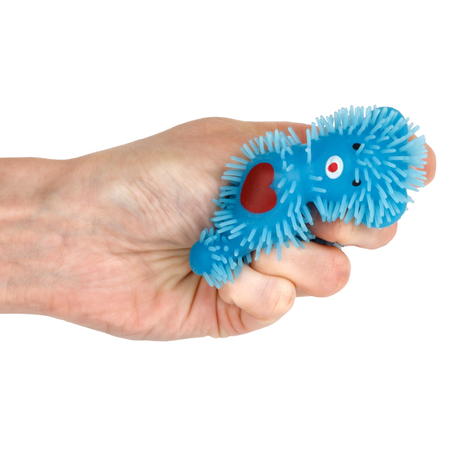 Игрушка-антистресс для рук 1toy Йо-Ёжики, синий "Медвежонок" 8 см, со светом