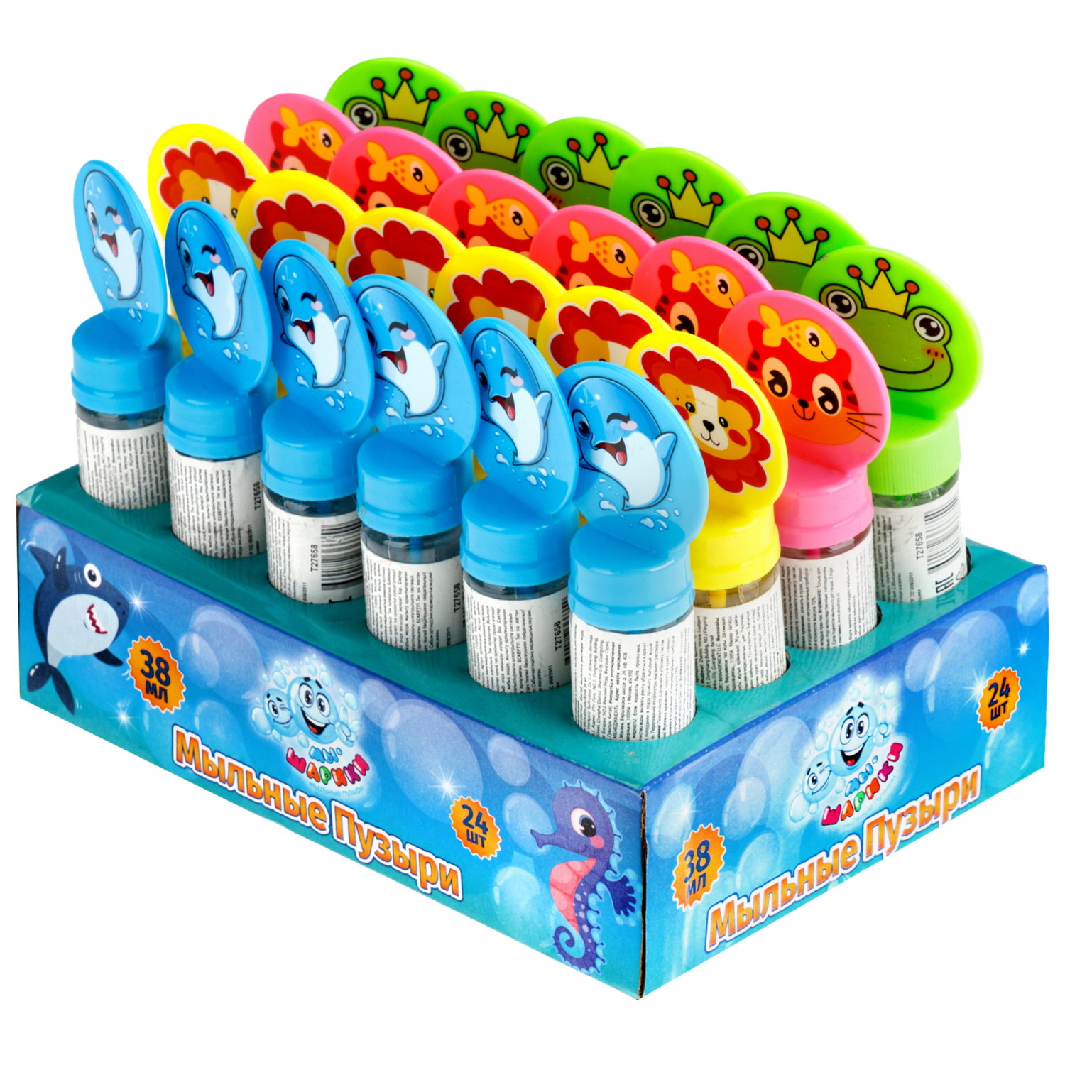 Мыльные пузыри 1TOY Мы-шарики! Зверята, 38 мл