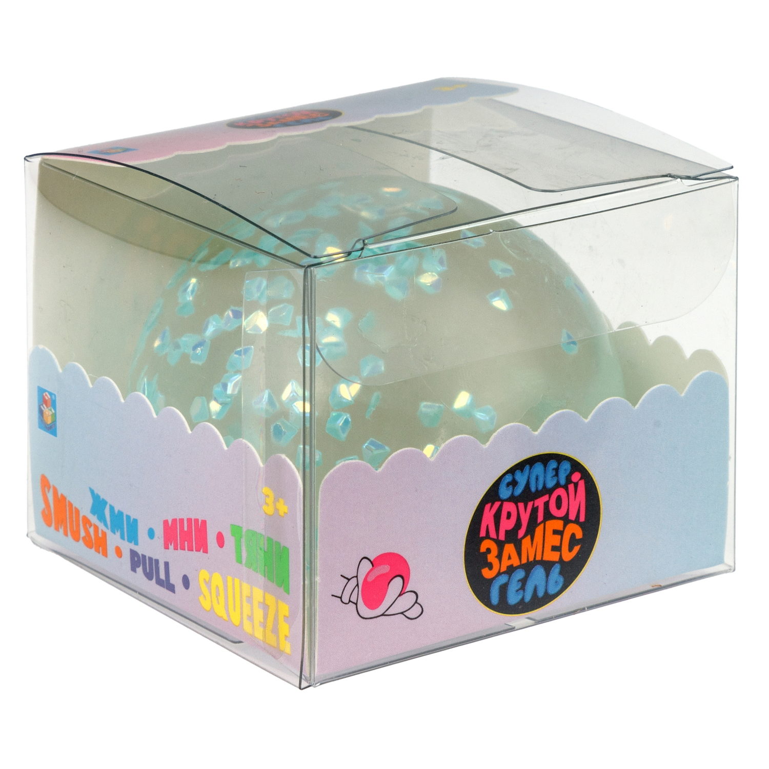 1toy Крутой замес Супергель шар бриллиант 6 цв.в асс.6см, в ПВХ кор., 12шт.в дб.