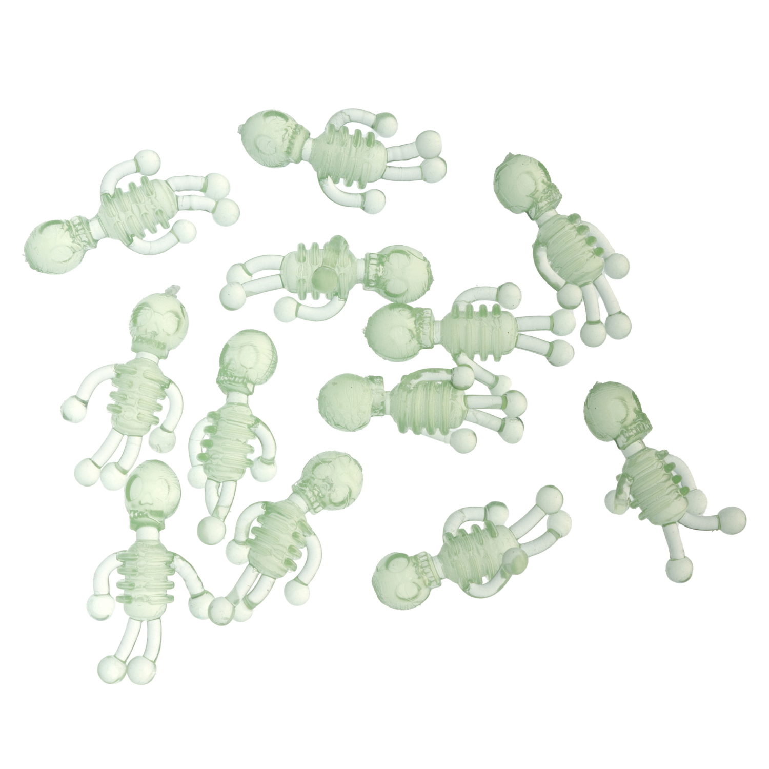 Игрушки-антистресс светящиеся в темноте 1TOY Залипушки "Скелеты", в упаковке 