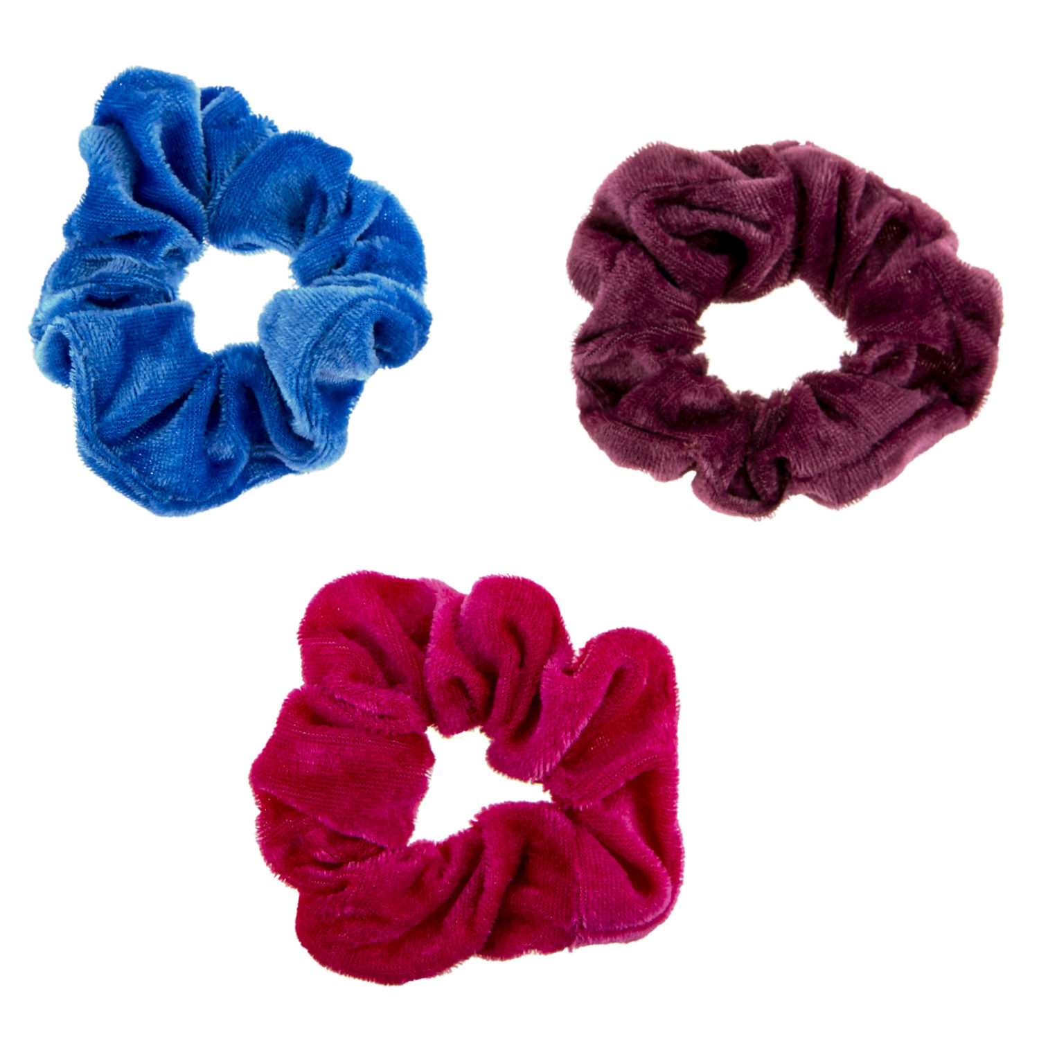 Lukky Fashion резинки текстильные, бархат, 3 шт (голубой, лиловый, фуксия)