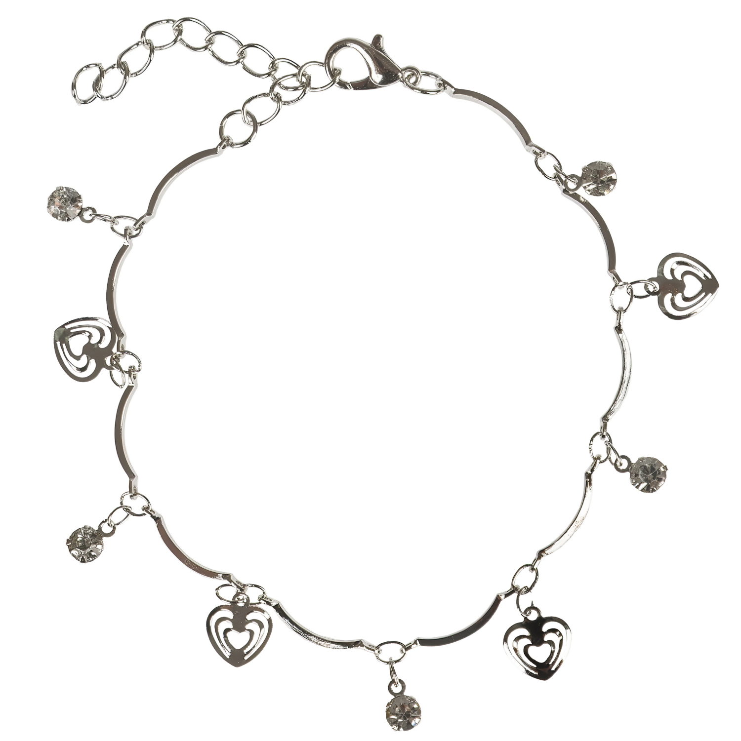 Набор из 3 браслетов-цепочек Lukky Fashion "Сердечки"