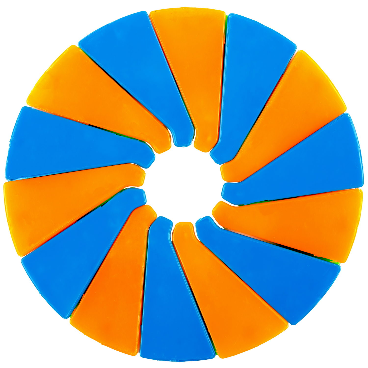 Фрисби складной 1TOY 7/14 см, двуцветный,  оранжево-голубой