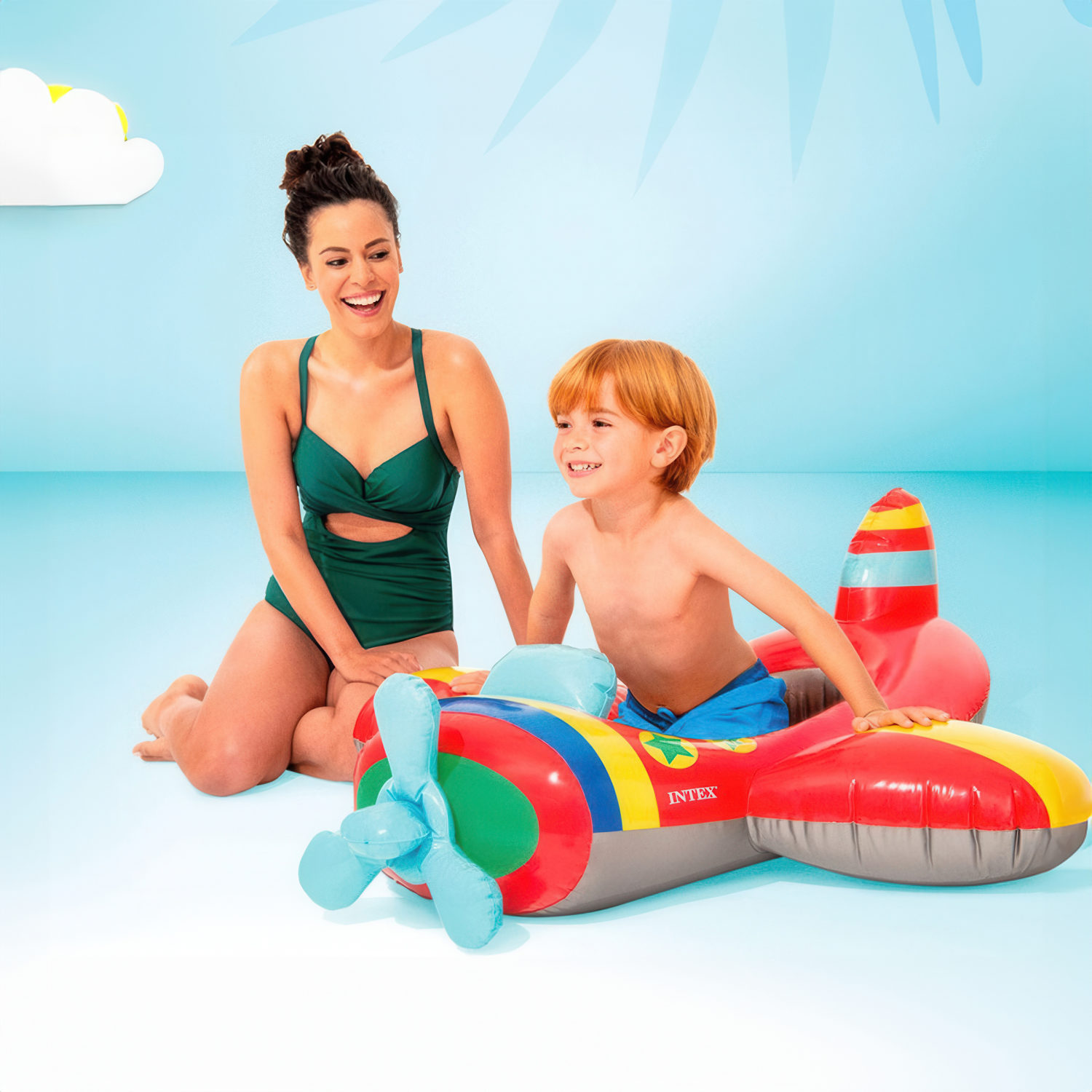 Лодка детская надувная Intex Pool Cruisers Самолет, 3-6 лет 