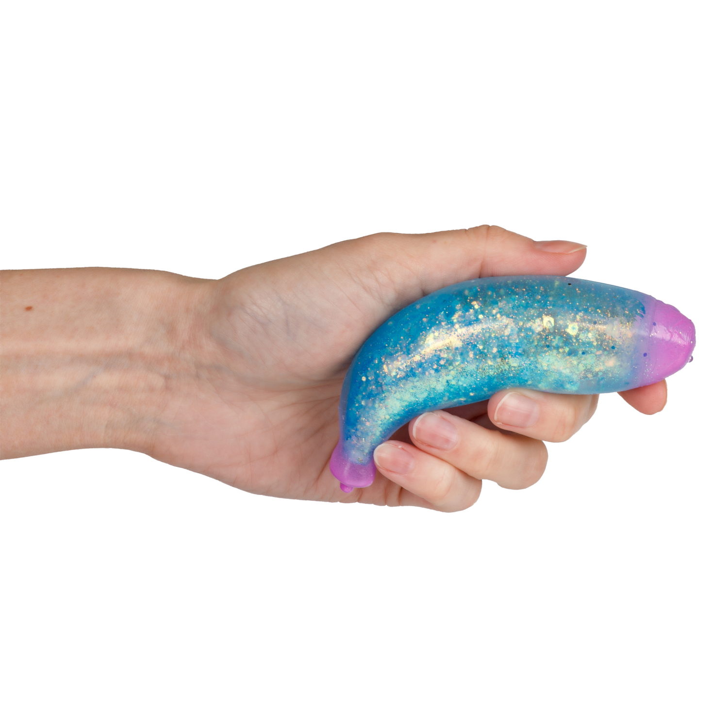 Антистресс-игрушка для рук 1TOY Крутой замес Супергель Банан с блестками, 11 см, 6 цветов в ассортименте