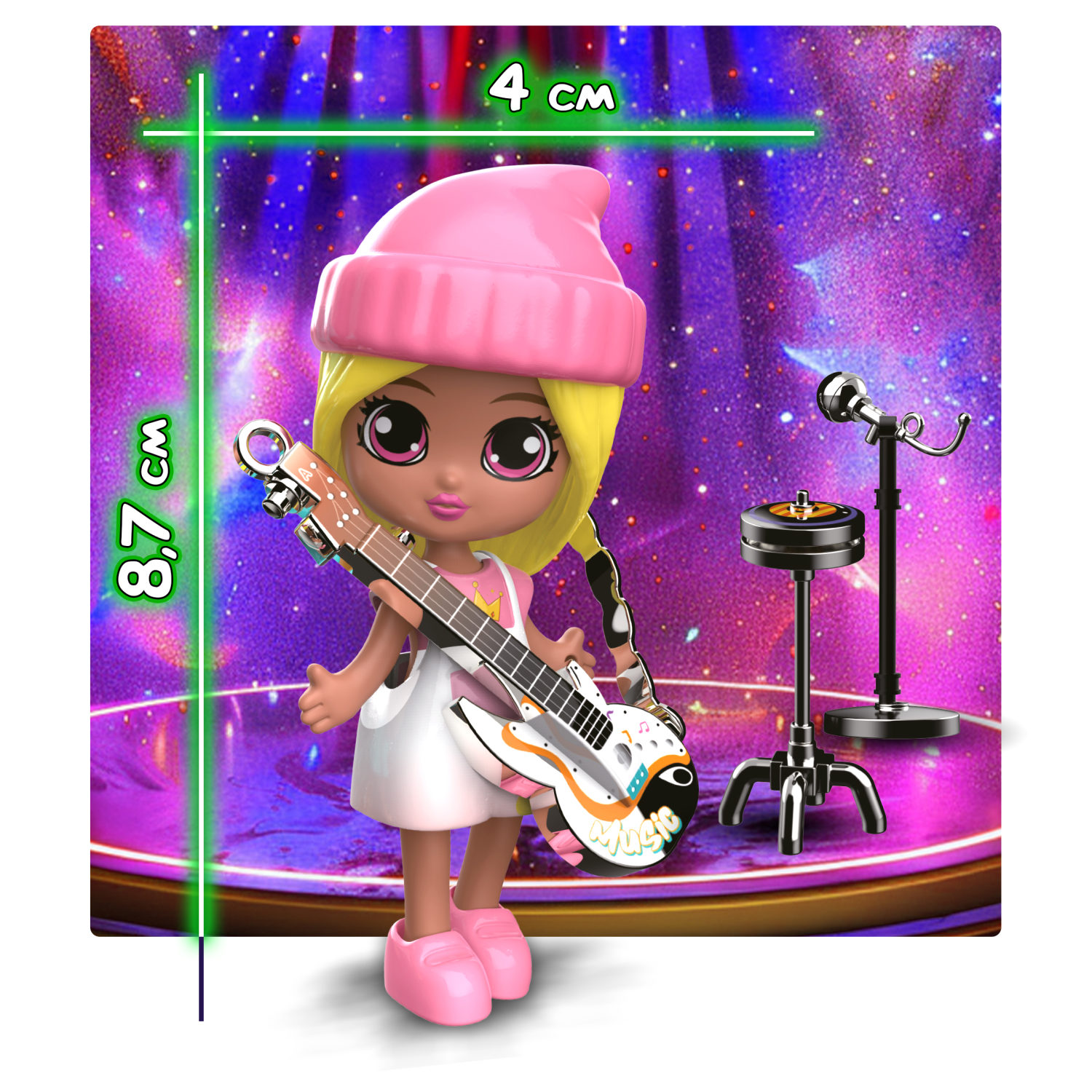 Кукла для девочки и аксессуары 1TOY LUCKY BOX Party girl, детская, маленькая, с музыкальными инструментами