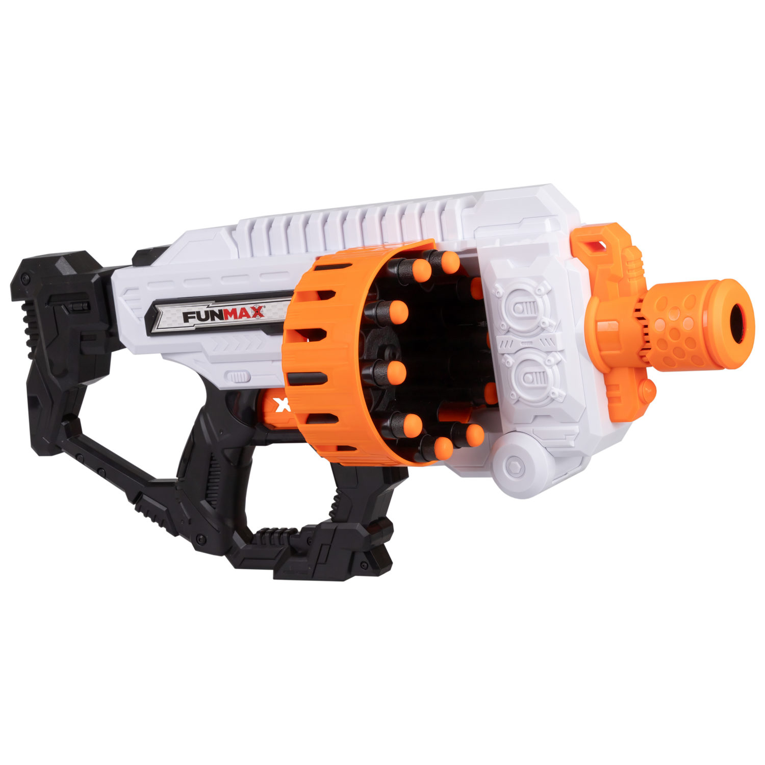 1toy Funmax "A71" бластер электрический, 2 барабана на 10 выстрелов, в комплекте 36 EVA снарядов