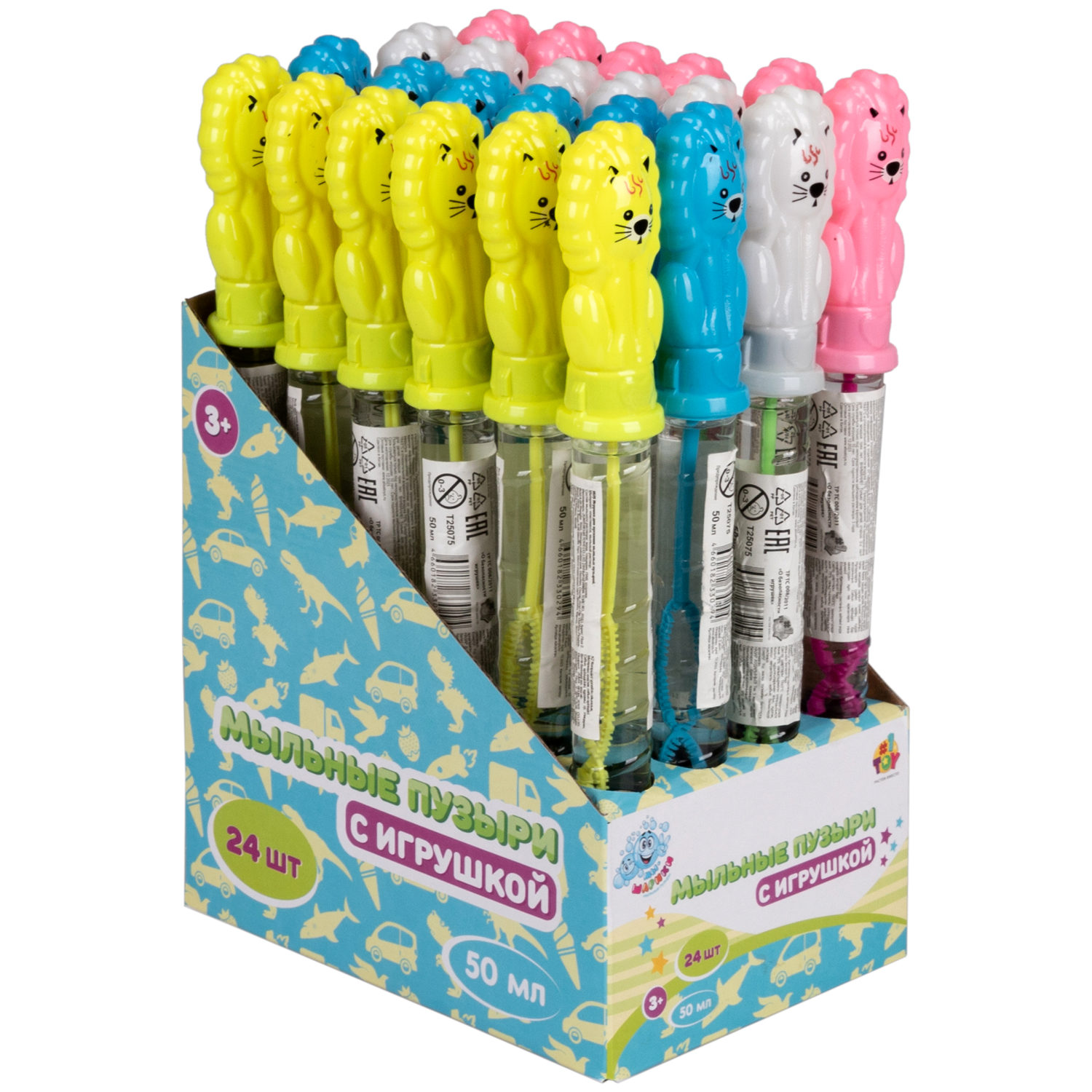 Мыльные пузыри Мы-шарики! 1TOY с игрушкой Лев, 50 мл
