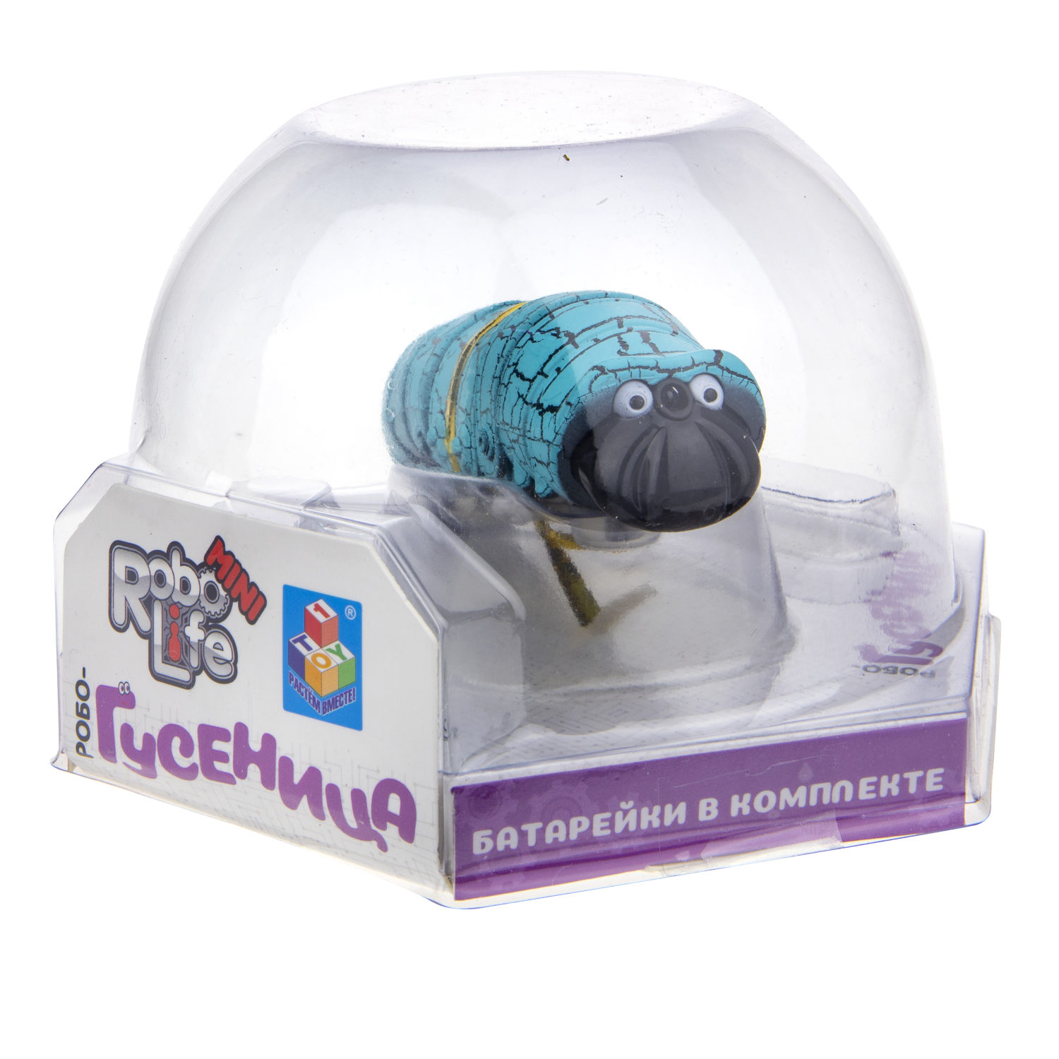 Игрушка 1TOY Робо-Гусеница голубая