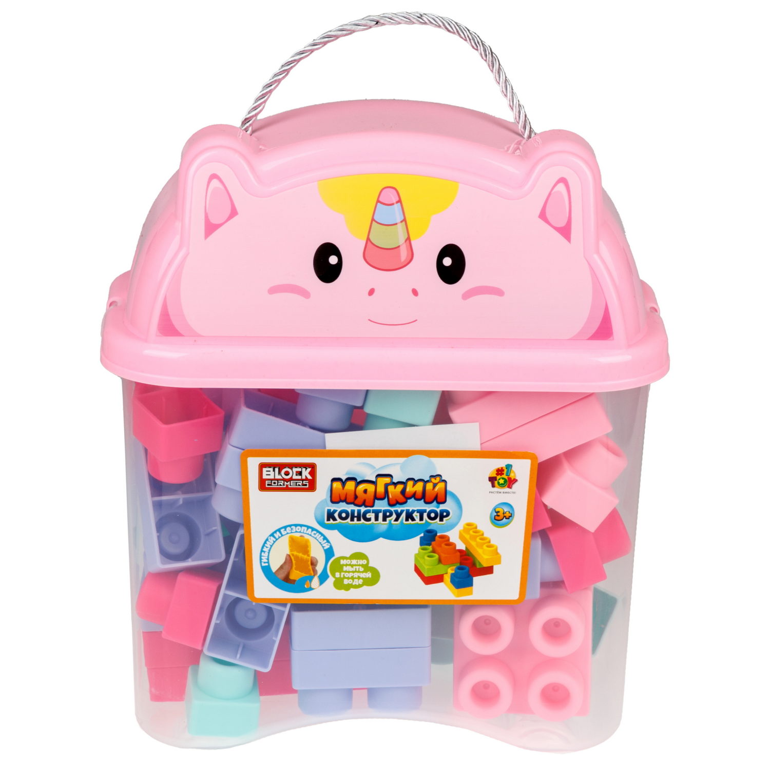 Мягкий конструктор для девочек 1TOY 40 деталей, в контейнере