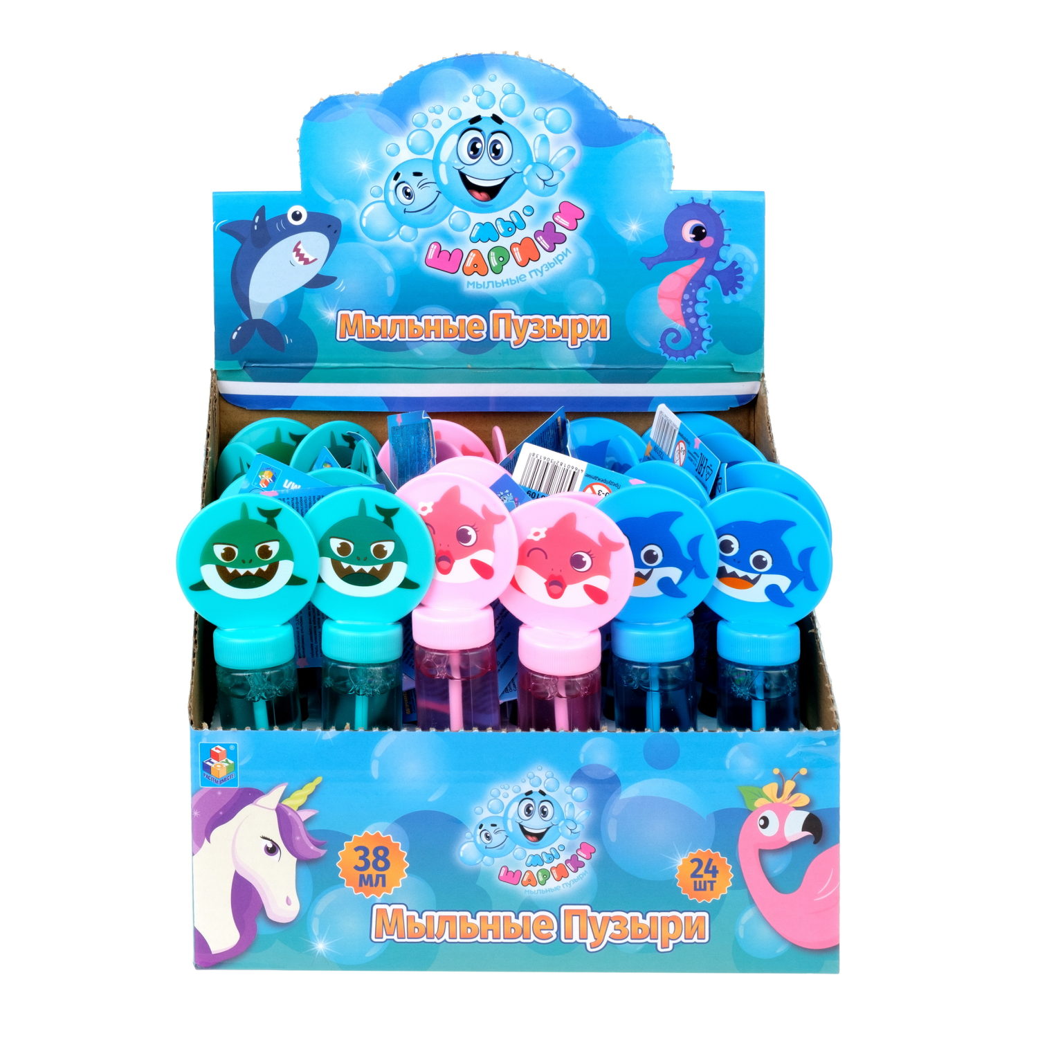 Мыльные пузыри 1TOY Мы-шарики! Акула, 38 мл, в ассортименте