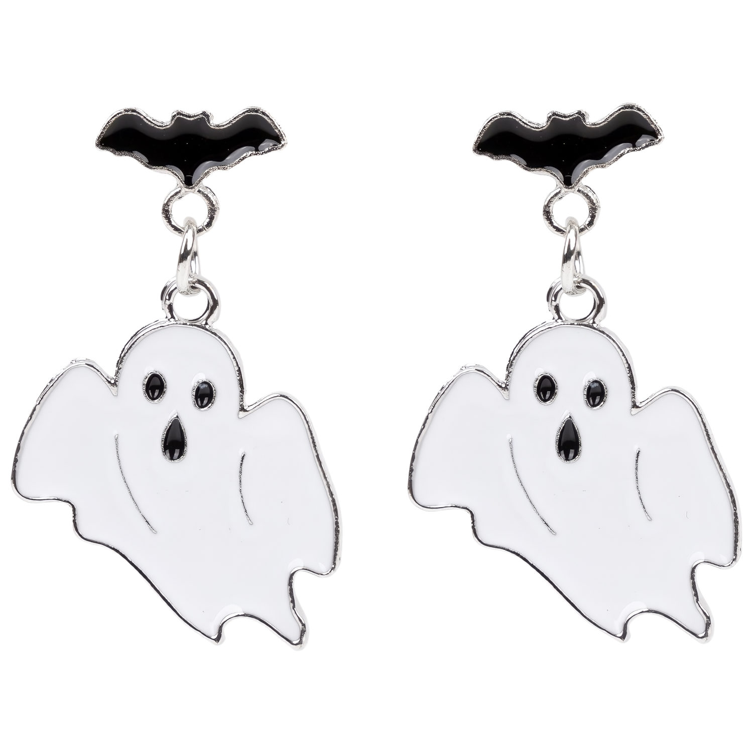 Серьги-гвоздики Lukky Fashion "Добрые привидения" с подвесками