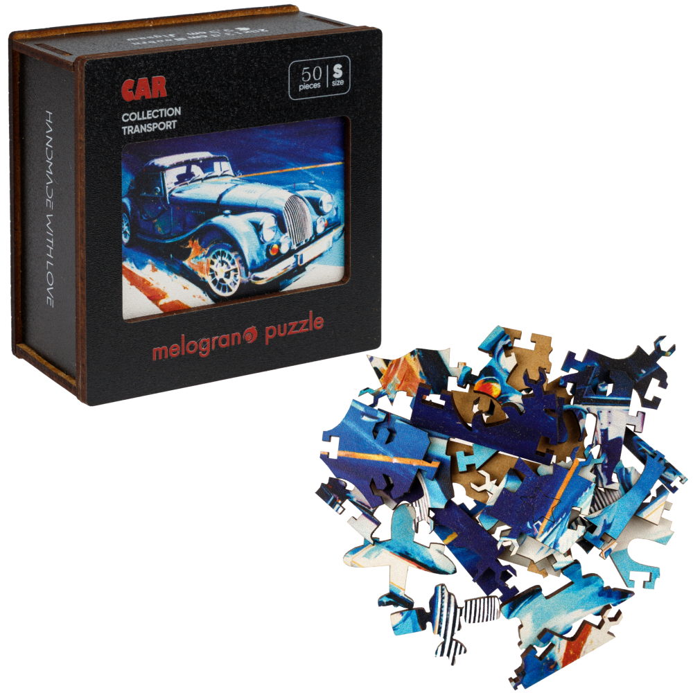 Деревянные пазлы CollectionTransport Автомобиль классический, 50 деталей, 20х13,9 см
