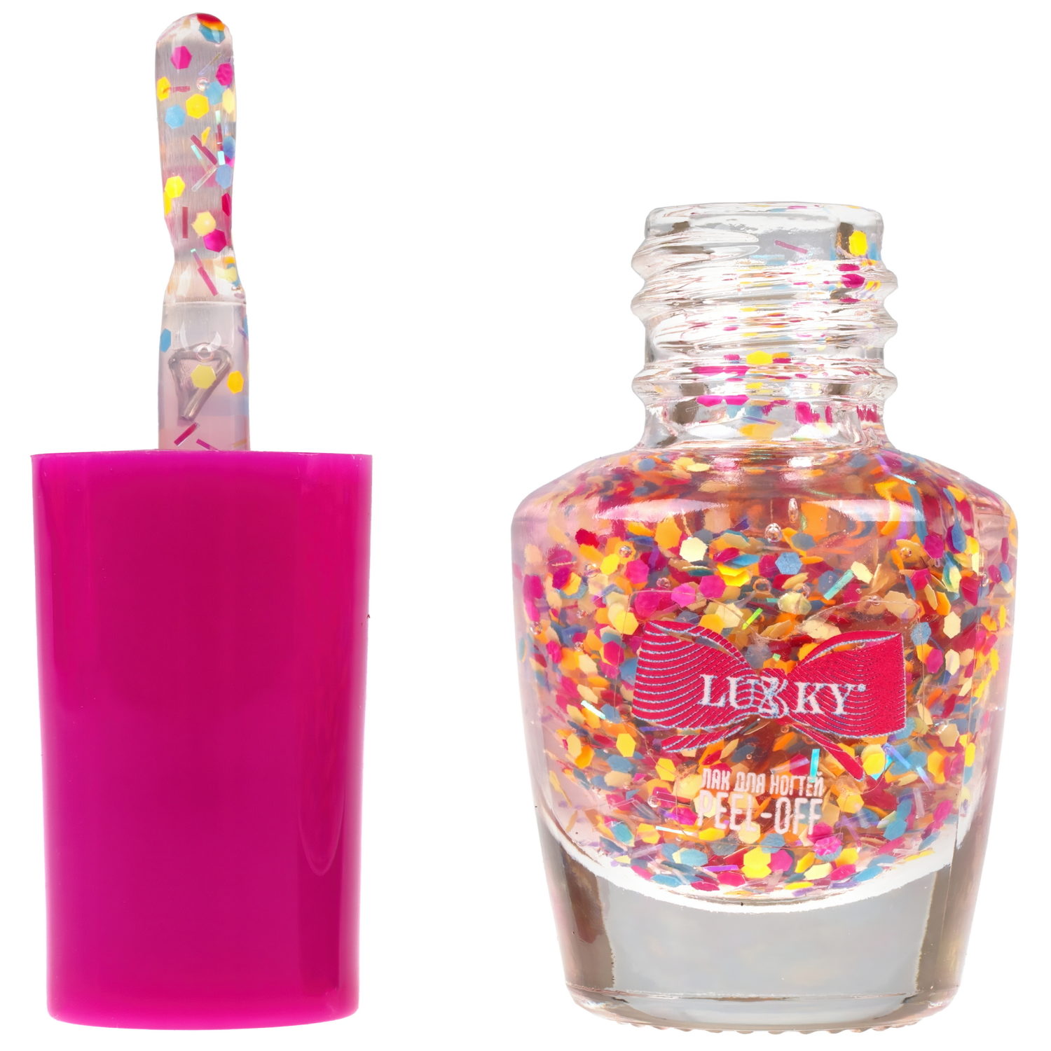 Lukky Fruitty Конфетти,лак для ногтей peel-off сиренево-голубой микс,3,5ml,блистер