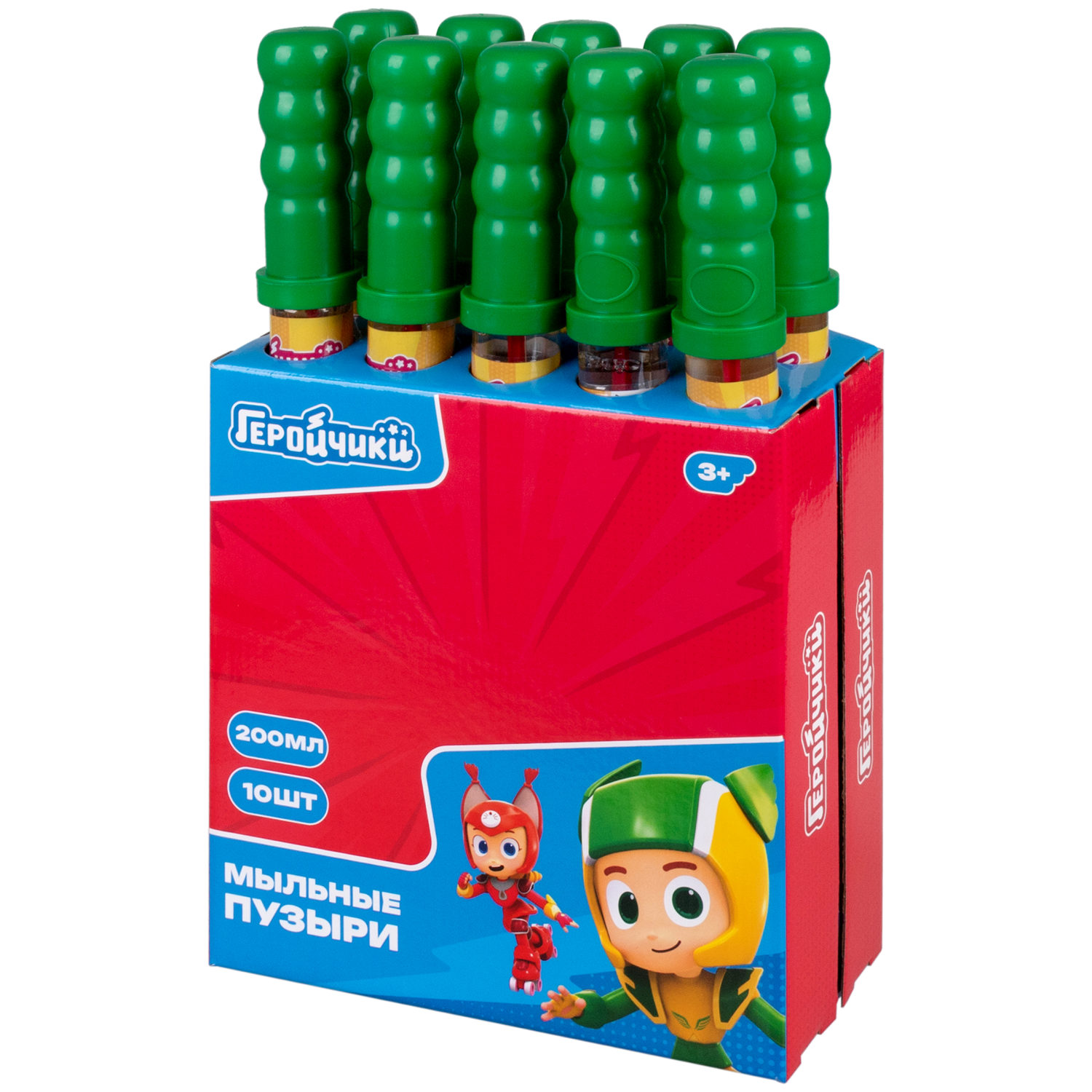 Геройчики, мыл. пуз. колба в термоплёнке 200 мл., 10 шт в д/б (23,5*10,5*38)