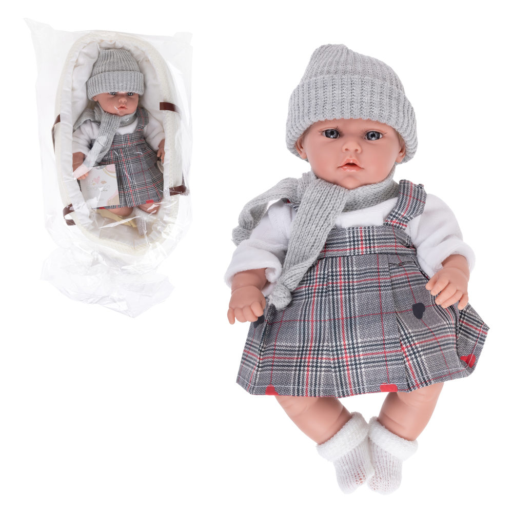 Кукла с люлькой Arias ELEGANCE NIA 33 cм, мягконабивная, с аксессуарами