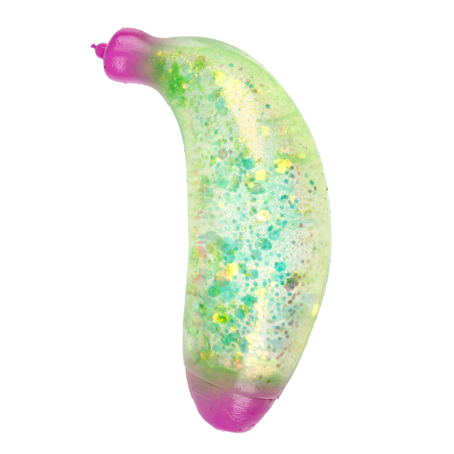 Антистресс-игрушка для рук 1TOY Крутой замес Супергель Банан с блестками, 11 см, 6 цветов в ассортименте