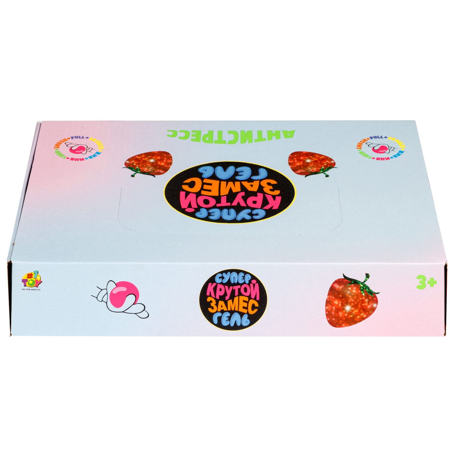 Игрушка-антистресс 1TOY Крутой замес «Супергель» клубника 5,5*5,5 см
