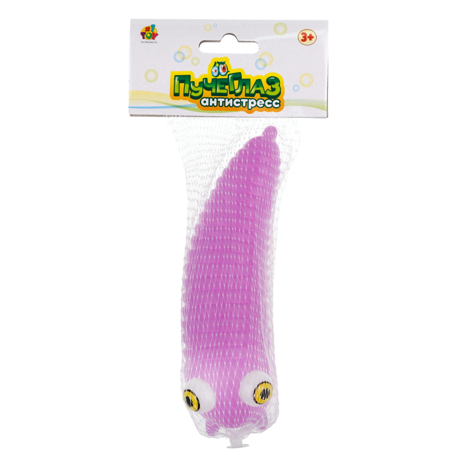 1toy Пучеглаз-антистресс "Слизень" 4,6х4х15 см, 4 вида в ассортименте