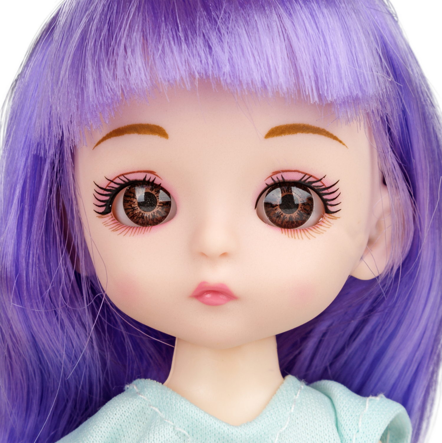 Кукла шарнирная Alisa Kawaii mini 15,2 см, с расчёской, с длинными фиолетовыми волосами 