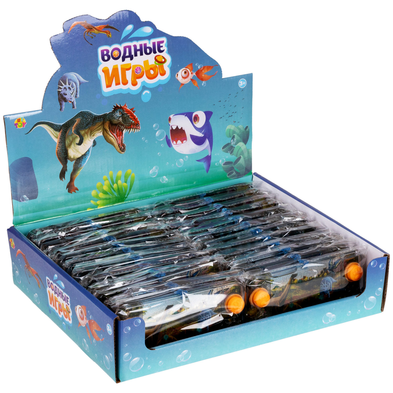 1TOY Игра с водой насади колечки динозавры, 3 вида в ассортименте, 15,5*7*2см