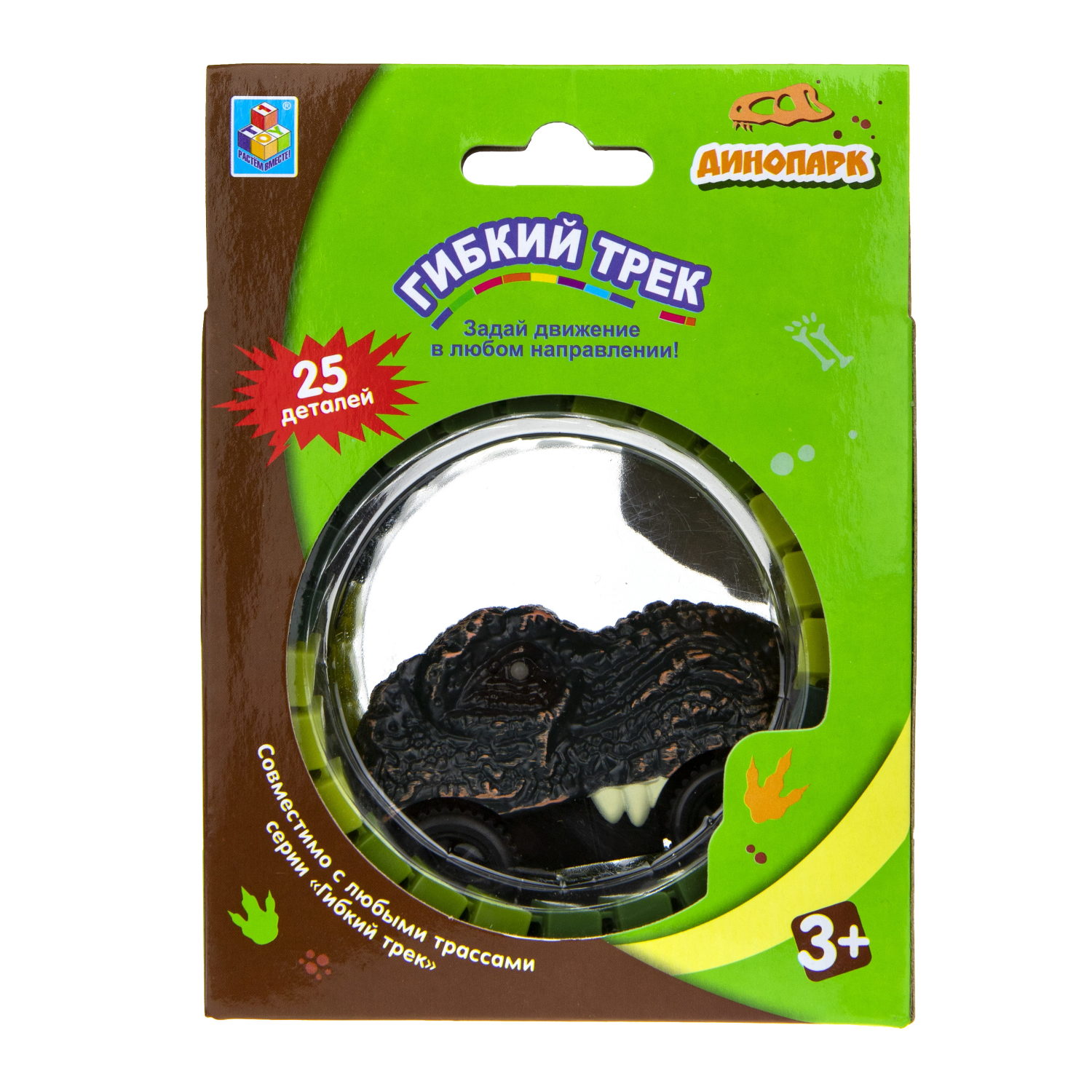 Автотрек 1TOY «Динопарк», гибкий трек с машинкой