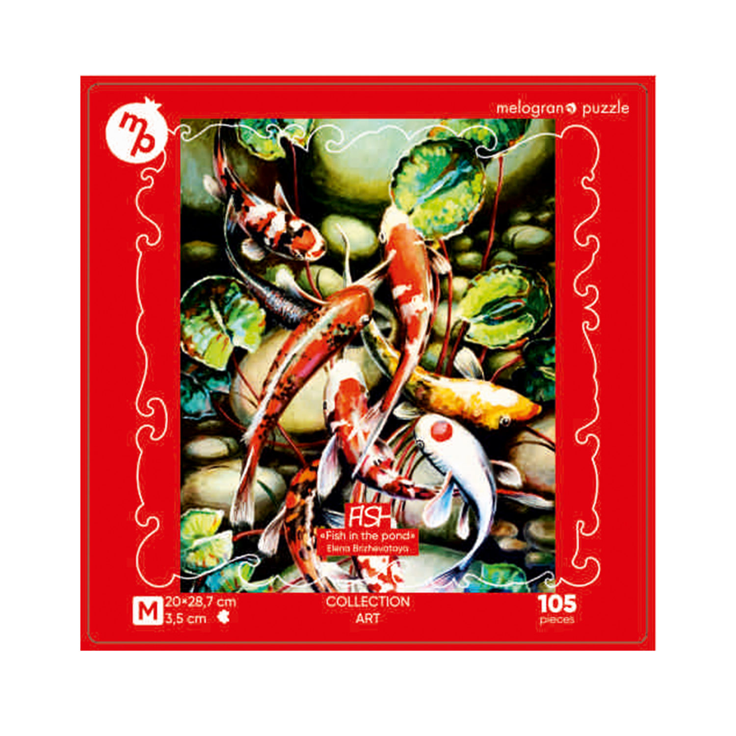 Деревянные пазлы Collection Art Елена Брижеватая, Рыбы в пруду, 105 деталей, 20х28,7 см