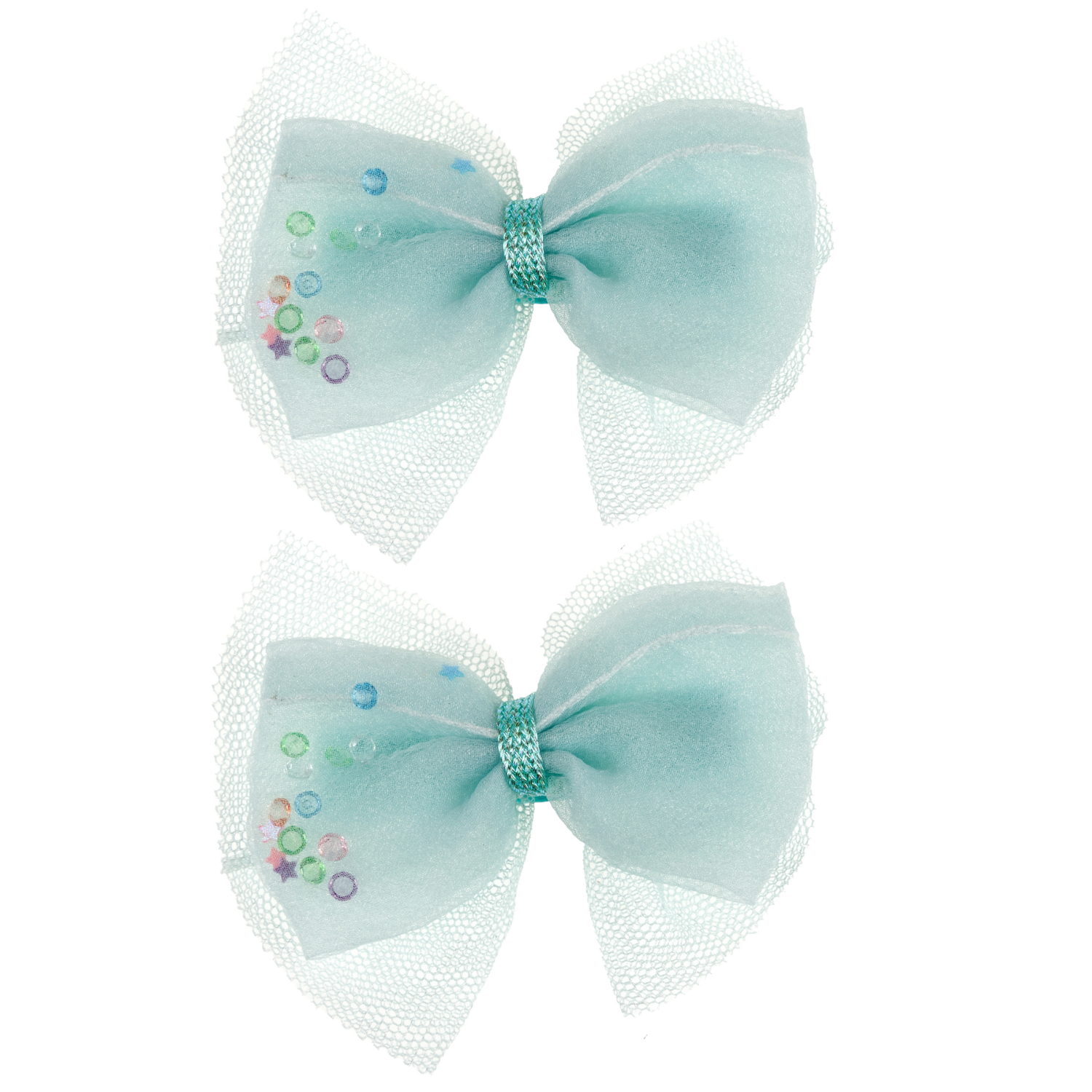 Заколки для волос Lukky Fashion Бантик Шифон и Шёлк, детские, для девочки, зажимы, 3 цвета в ассортименте, набор 2 шт.