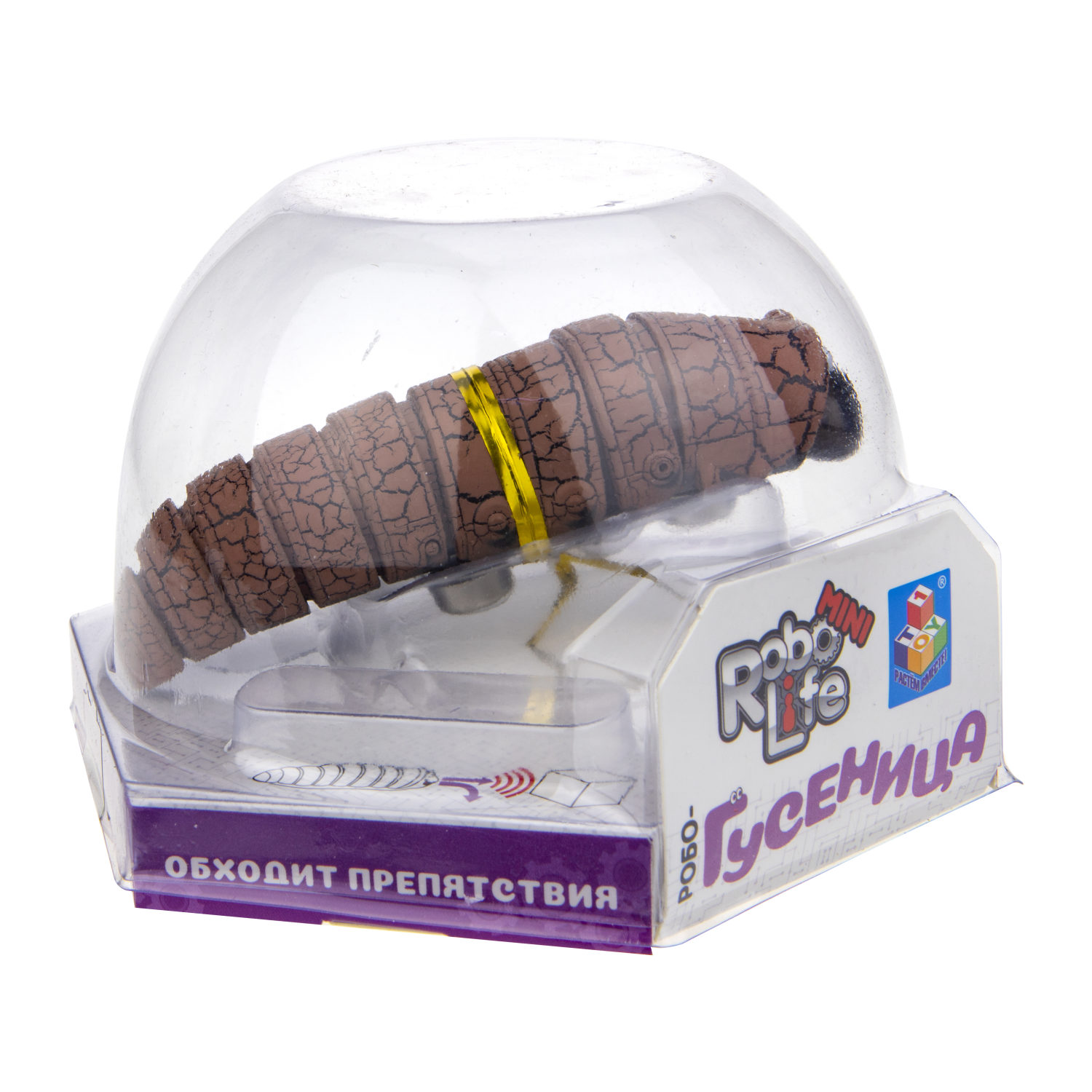 1TOY Игрушка Робо-Гусеница (коричневая) 
(3хAG13 входят в компл),, упаковка 13,5*12*9