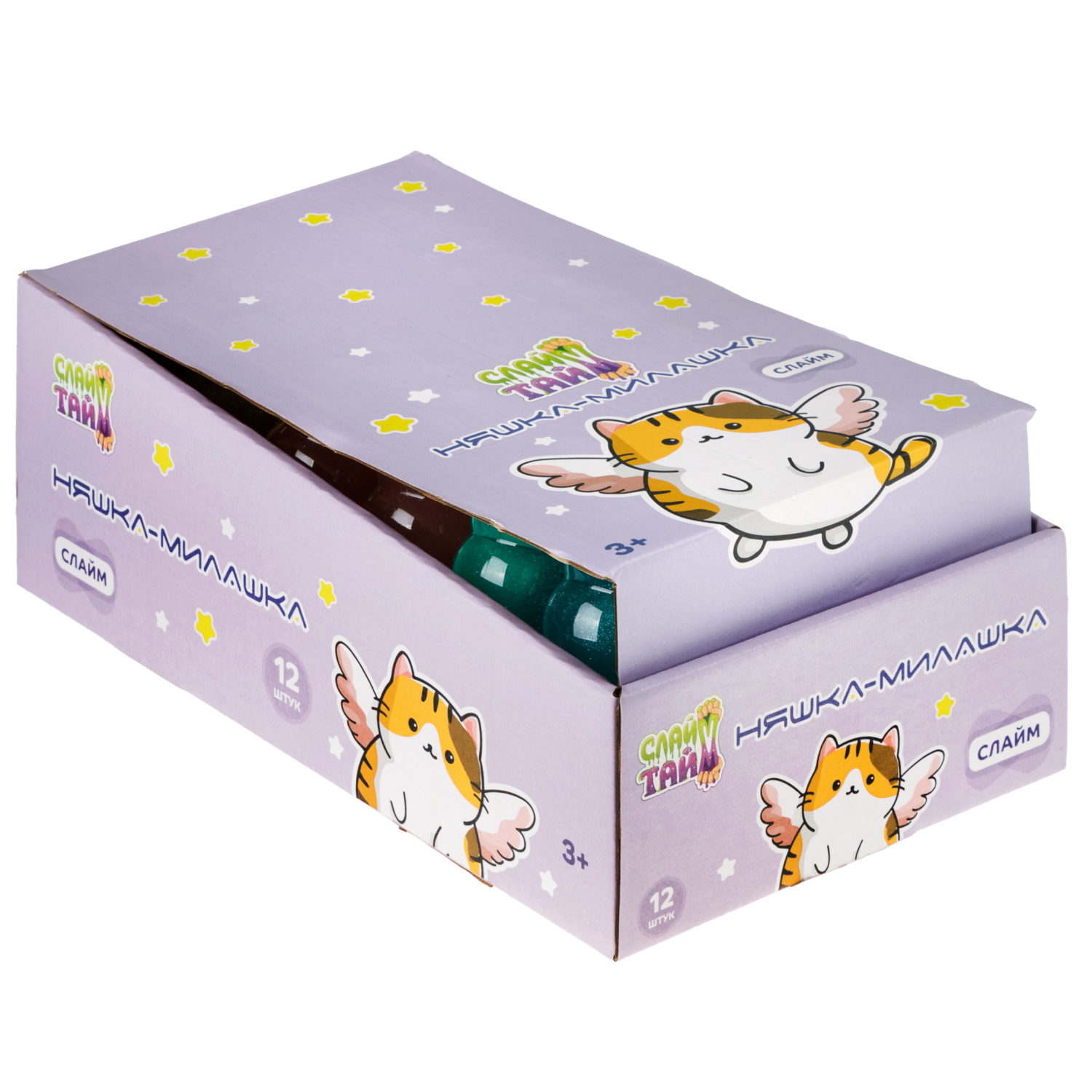 Антистресс-игрушка 1TOY  Слайм цветок в банке, 8,3х4,7х12,4 см